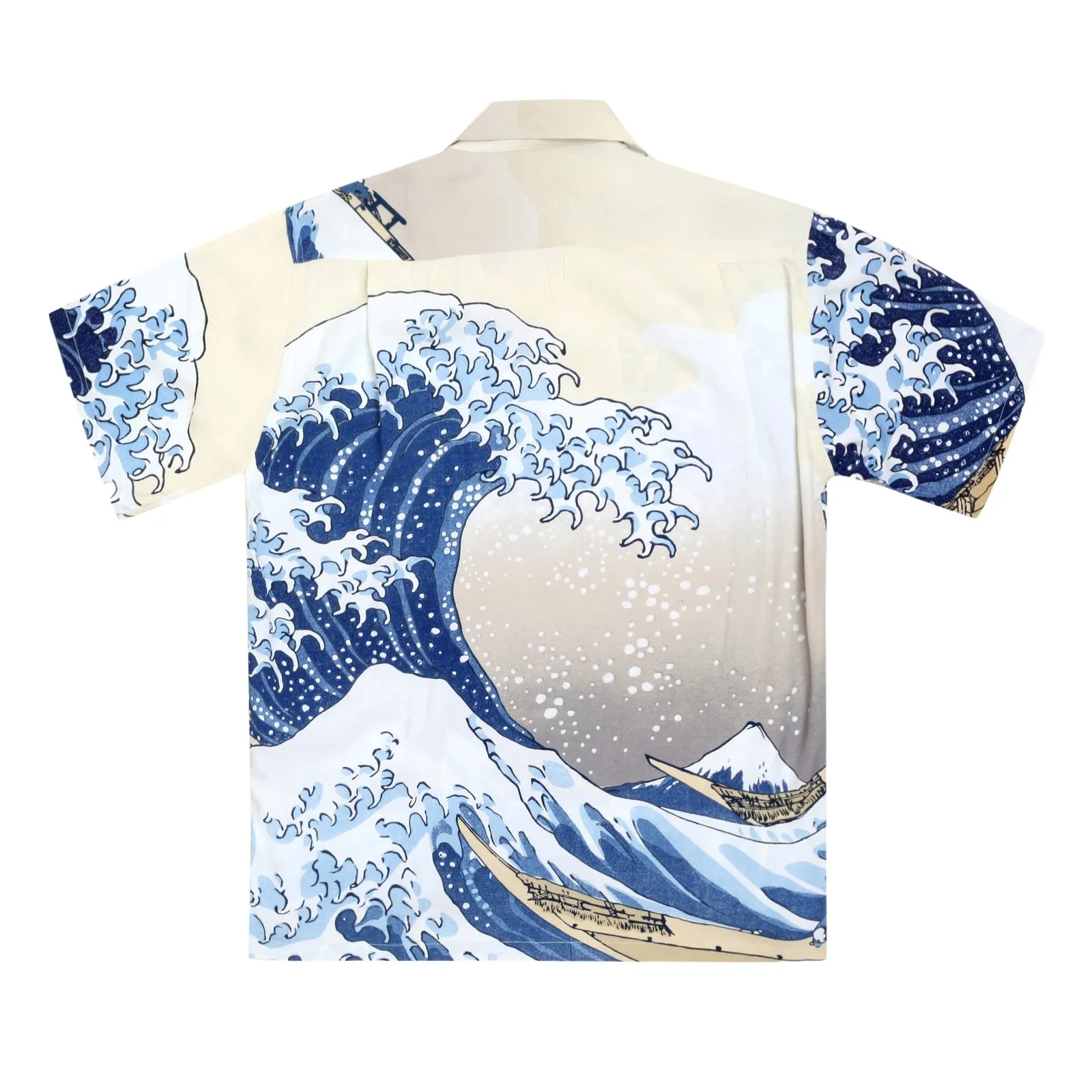 Great Wave of Kanaqawa Print SS37651 Off White Hawaiian Shirt SURF7539 sold by SugarCane Jeans product image thumbnail 2