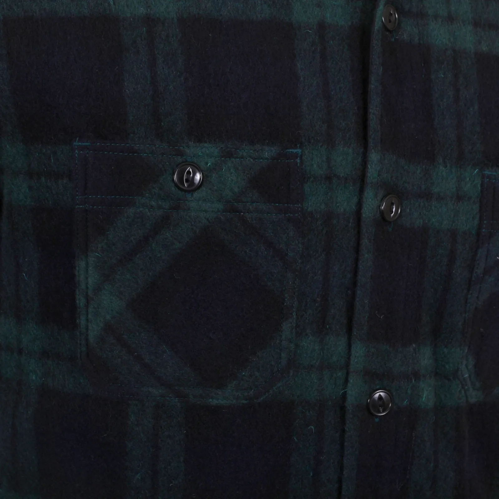 Green Quilted Lining SC13178 Wool Mix Checked CPO Overshirt CANE4464 sold by SugarCane Jeans product image thumbnail 5