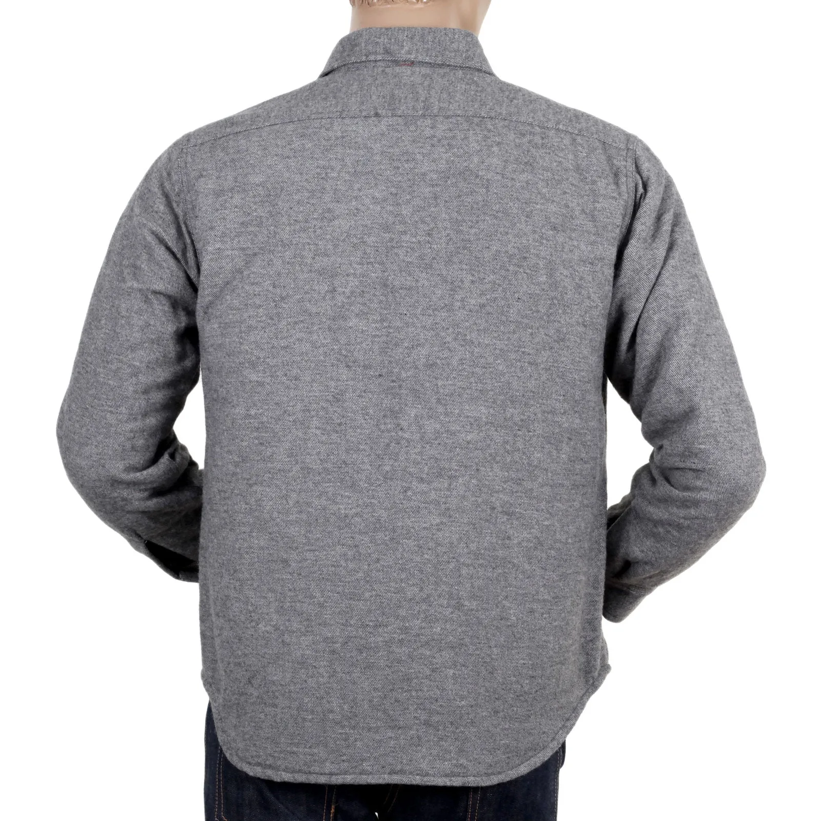 Grey Regular Fit SC13177 Quilted Wool Mix CPO Overshirt CANE4494 sold by SugarCane Jeans product image thumbnail 3