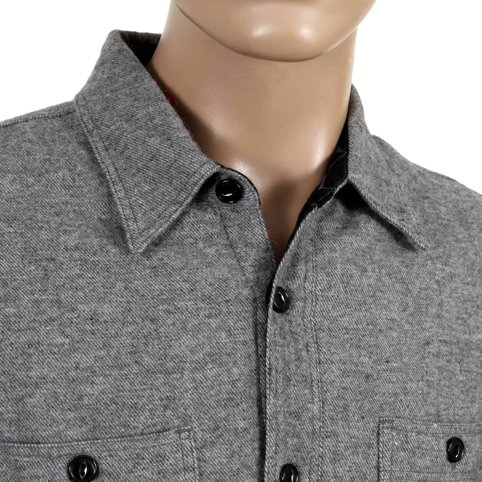 Grey Regular Fit SC13177 Quilted Wool Mix CPO Overshirt CANE4494 sold by SugarCane Jeans product image thumbnail 4