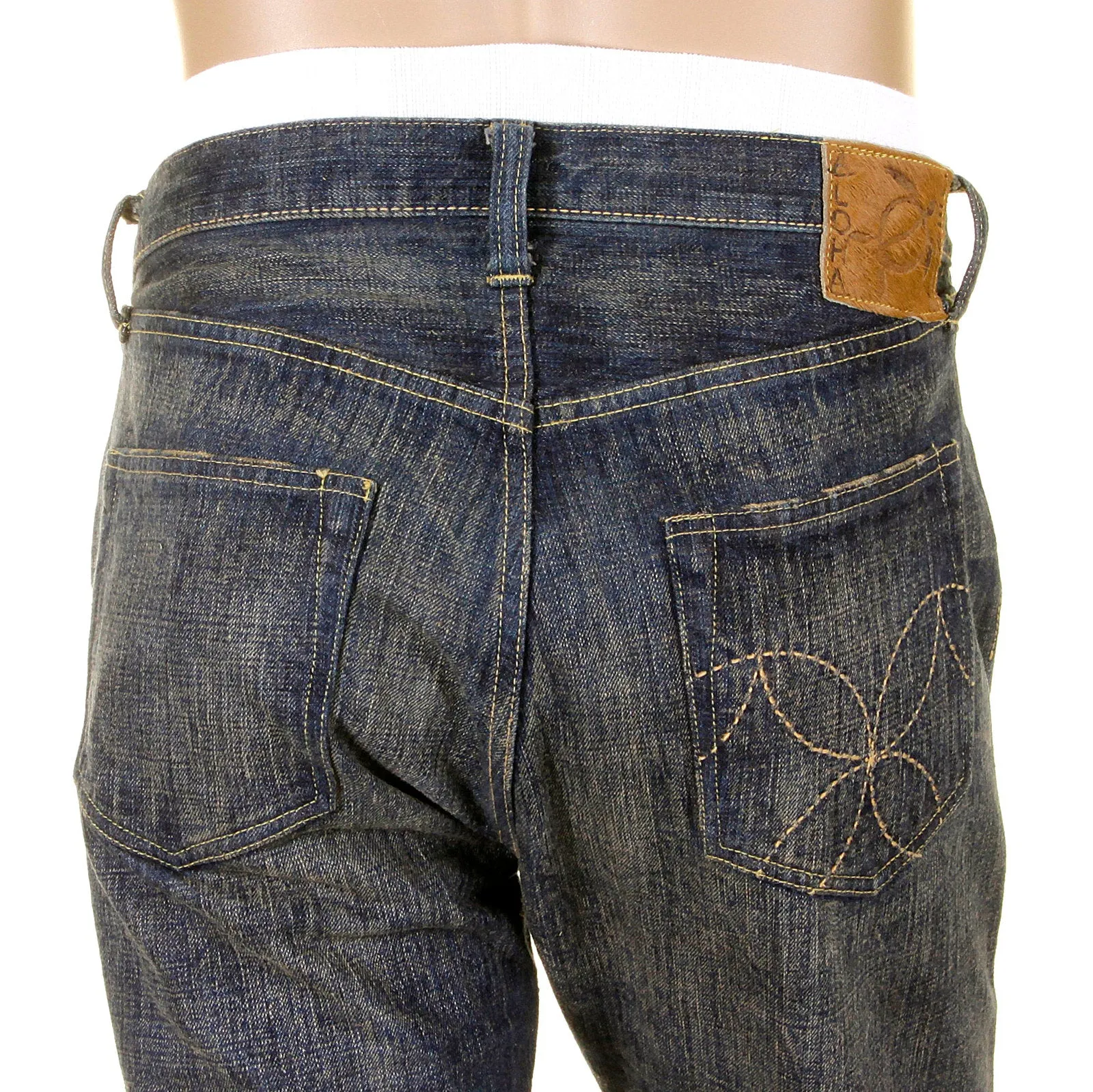 Hard Wash SC40401H Navy Blue Japanese Selvedge Denim Jeans CANE4071 sold by SugarCane Jeans product image thumbnail 2