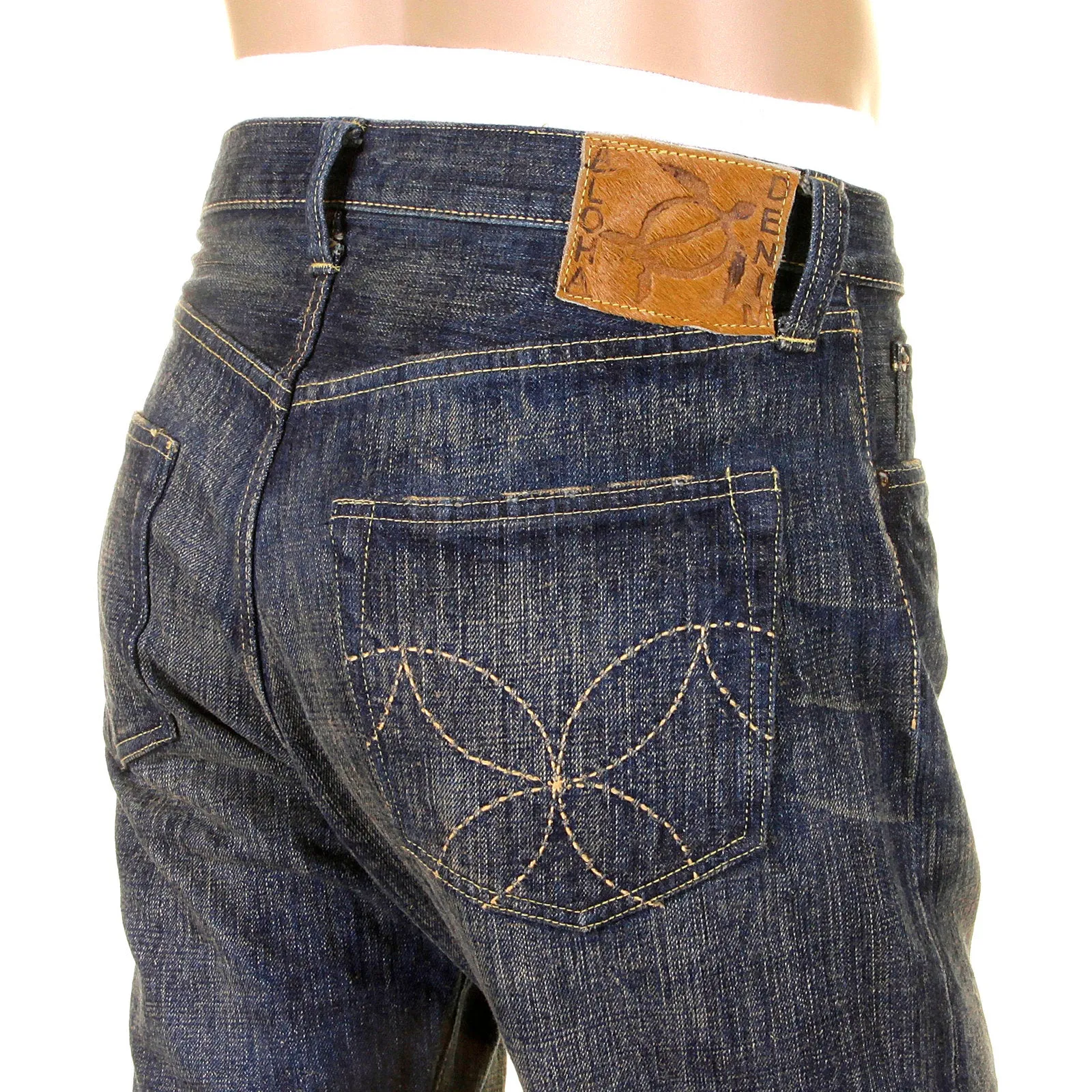 Hard Wash SC40401H Navy Blue Japanese Selvedge Denim Jeans CANE4071 sold by SugarCane Jeans product image thumbnail 3