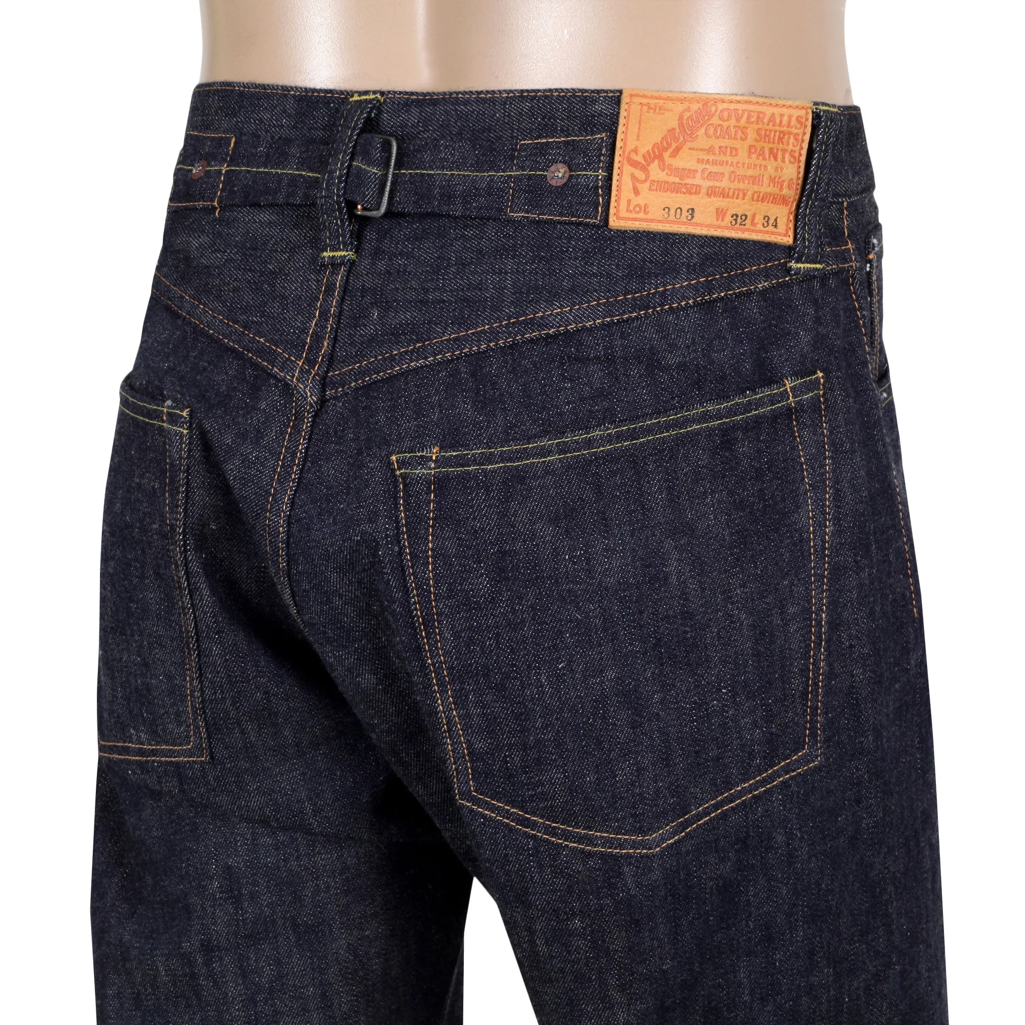 Indigo Regular Fit SC40303N Non Wash 16.25oz Raw Denim Jeans CANE7991 sold by SugarCane Jeans product image thumbnail 3