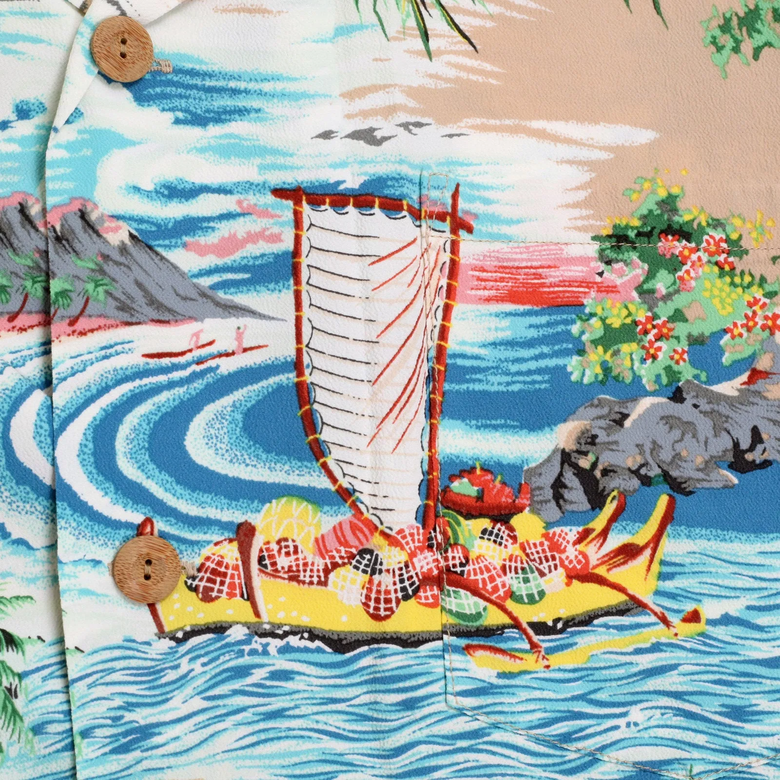 Island Chronicle Printed SS37781 Rayon Beige Hawaiian Shirt SURF8591 sold by SugarCane Jeans product image thumbnail 5