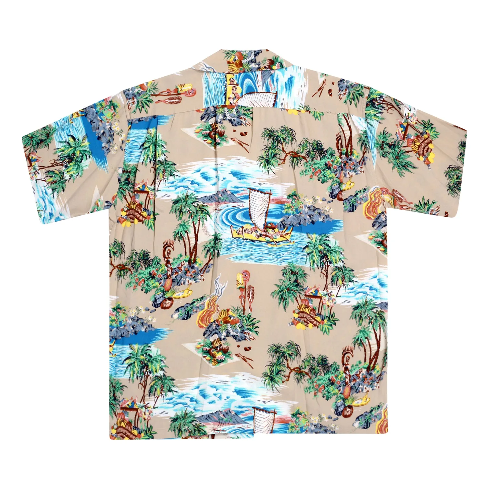 Island Chronicle Printed SS37781 Rayon Beige Hawaiian Shirt SURF8591 sold by SugarCane Jeans product image thumbnail 2