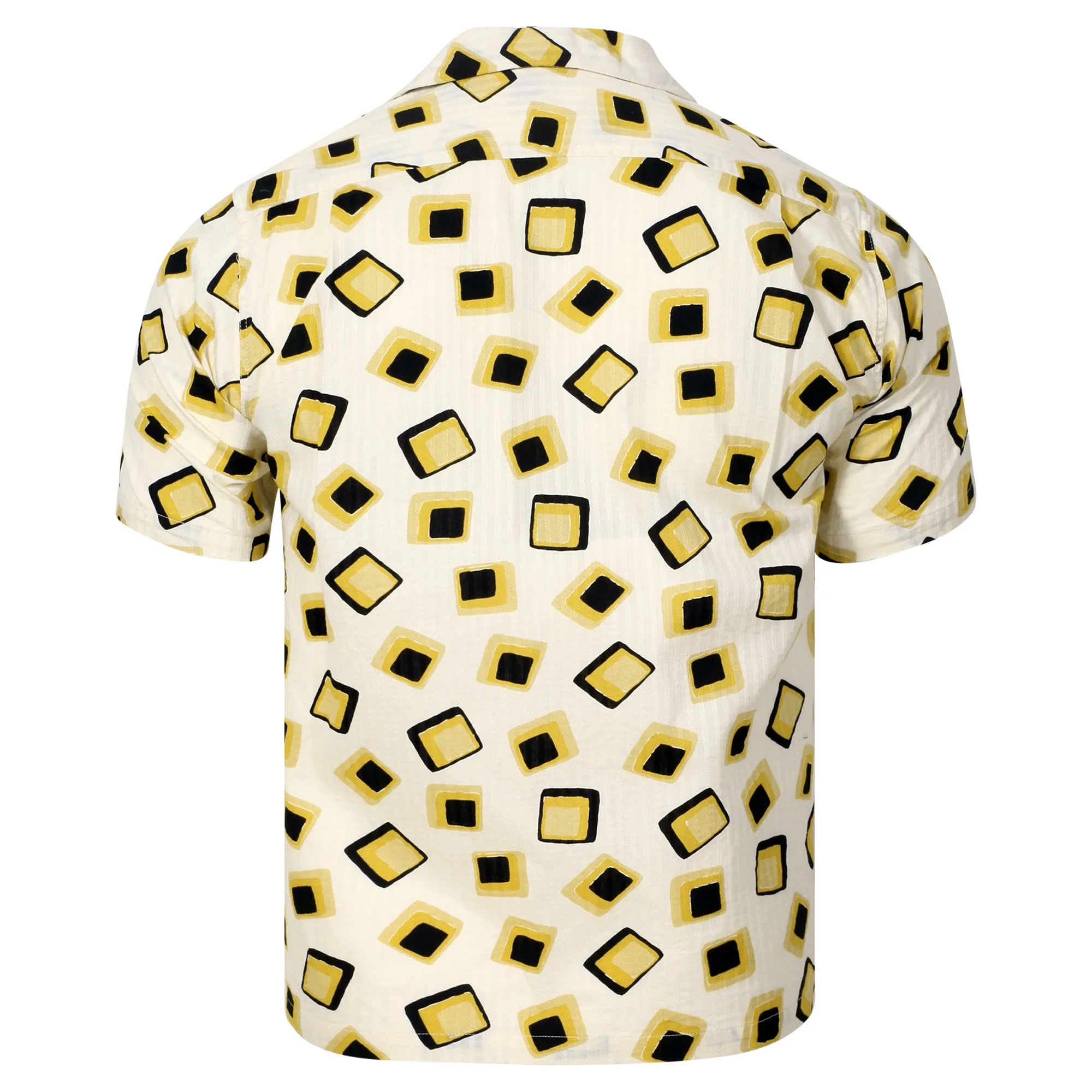 Jacquard Squares Printed SH37879 Hawaiian Shirt in Off White SoH11395 sold by SugarCane Jeans product image thumbnail 2