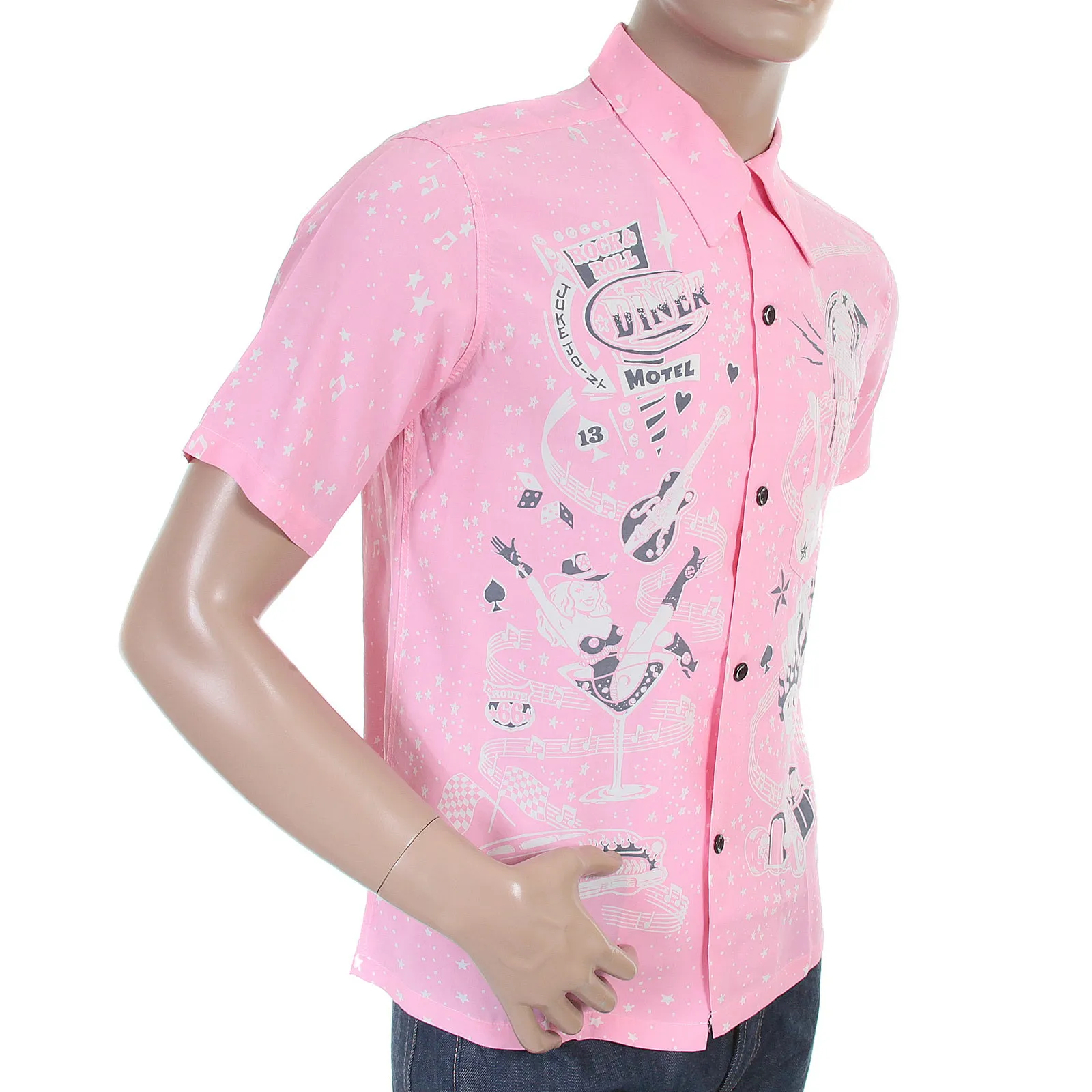 Keoni of Hawaii SS36209 Rock and Roll Voodoo Rayon Pink Shirt SURF3319 sold by SugarCane Jeans product image thumbnail 4