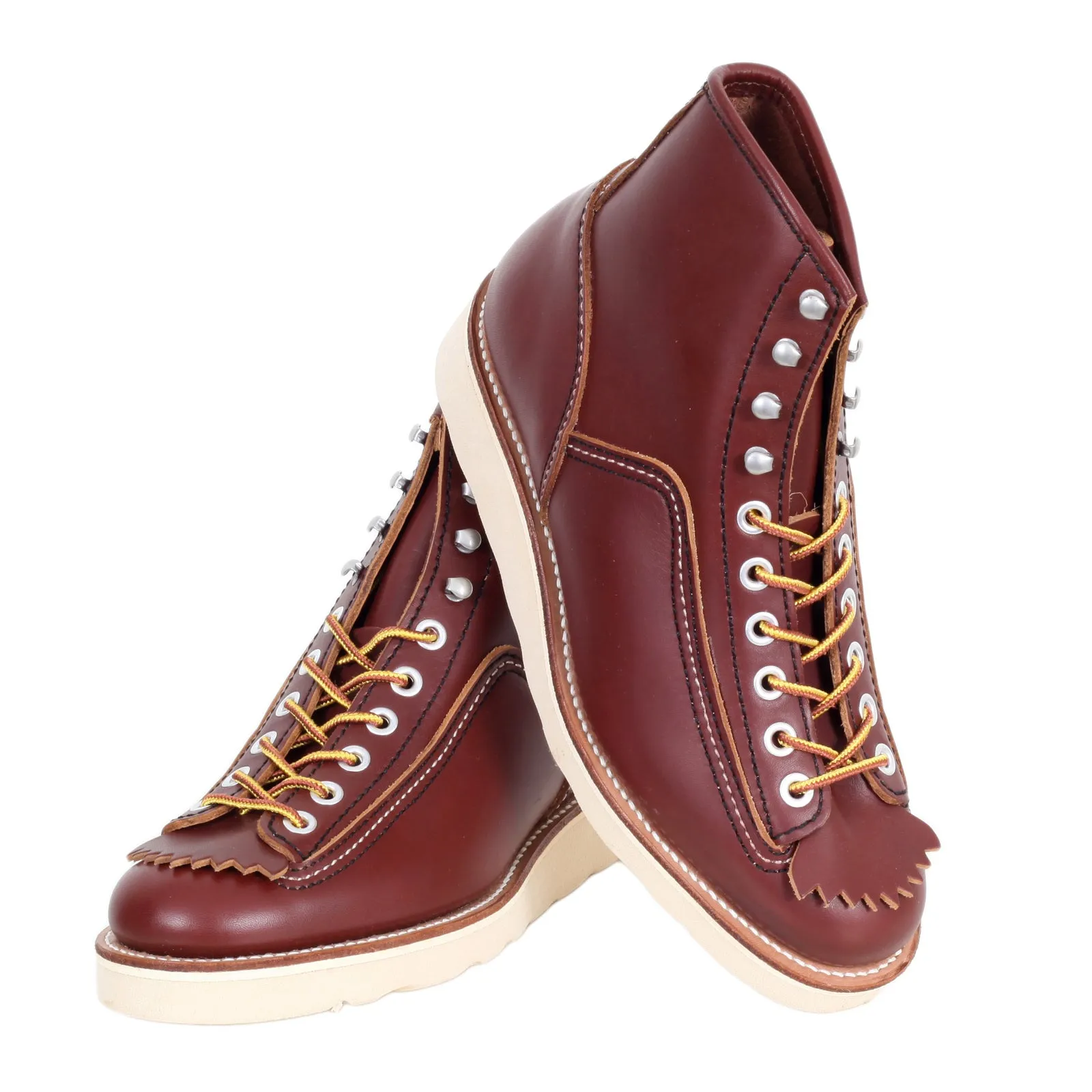 Mens Brown Leather Calf High Lace Up F01616 Hunter Work Boots CANE4475 sold by SugarCane Jeans product image thumbnail 3