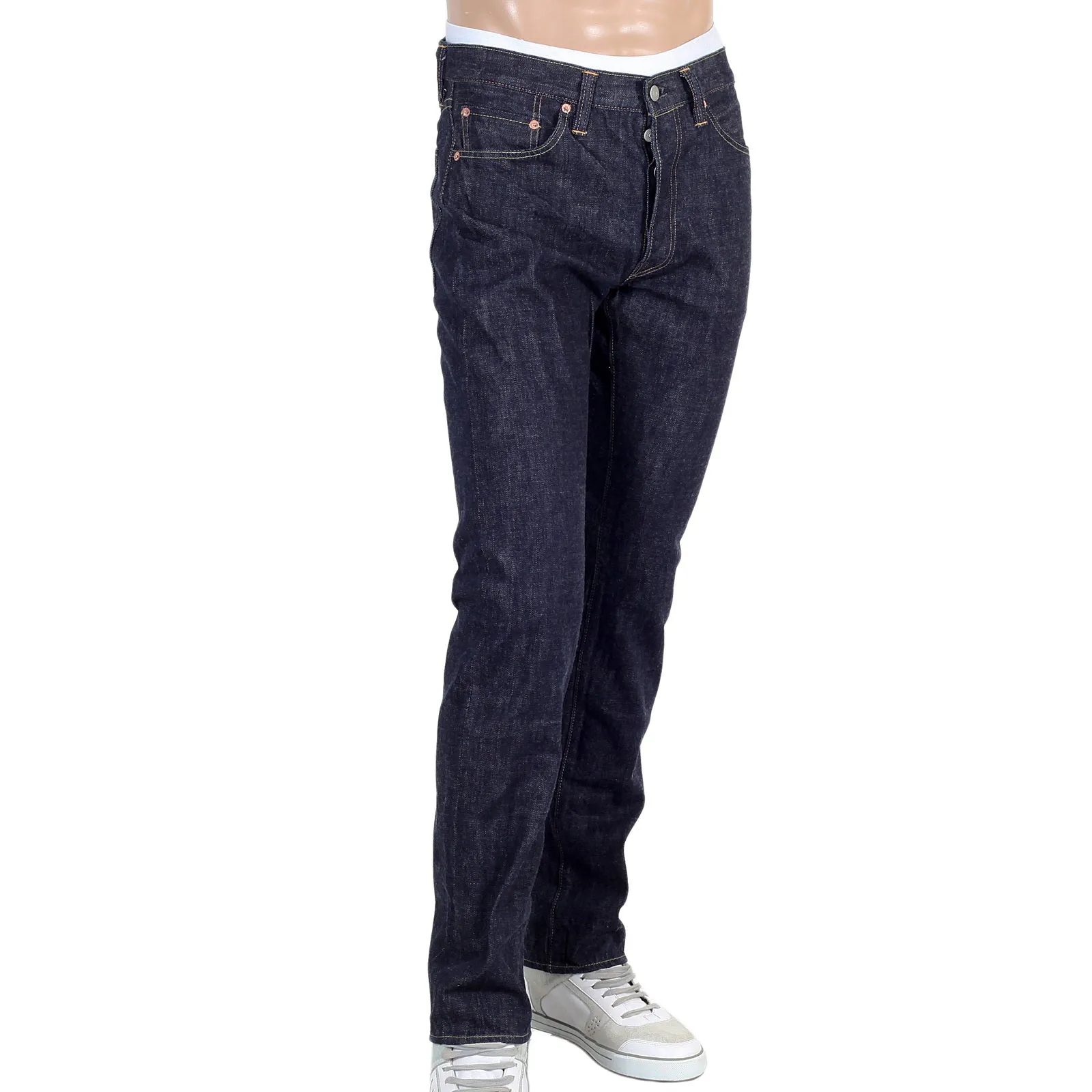 Navy Slim Fit SC42014A Lower Rise 12oz One Wash Denim Jeans CANE4444 sold by SugarCane Jeans product image thumbnail 2