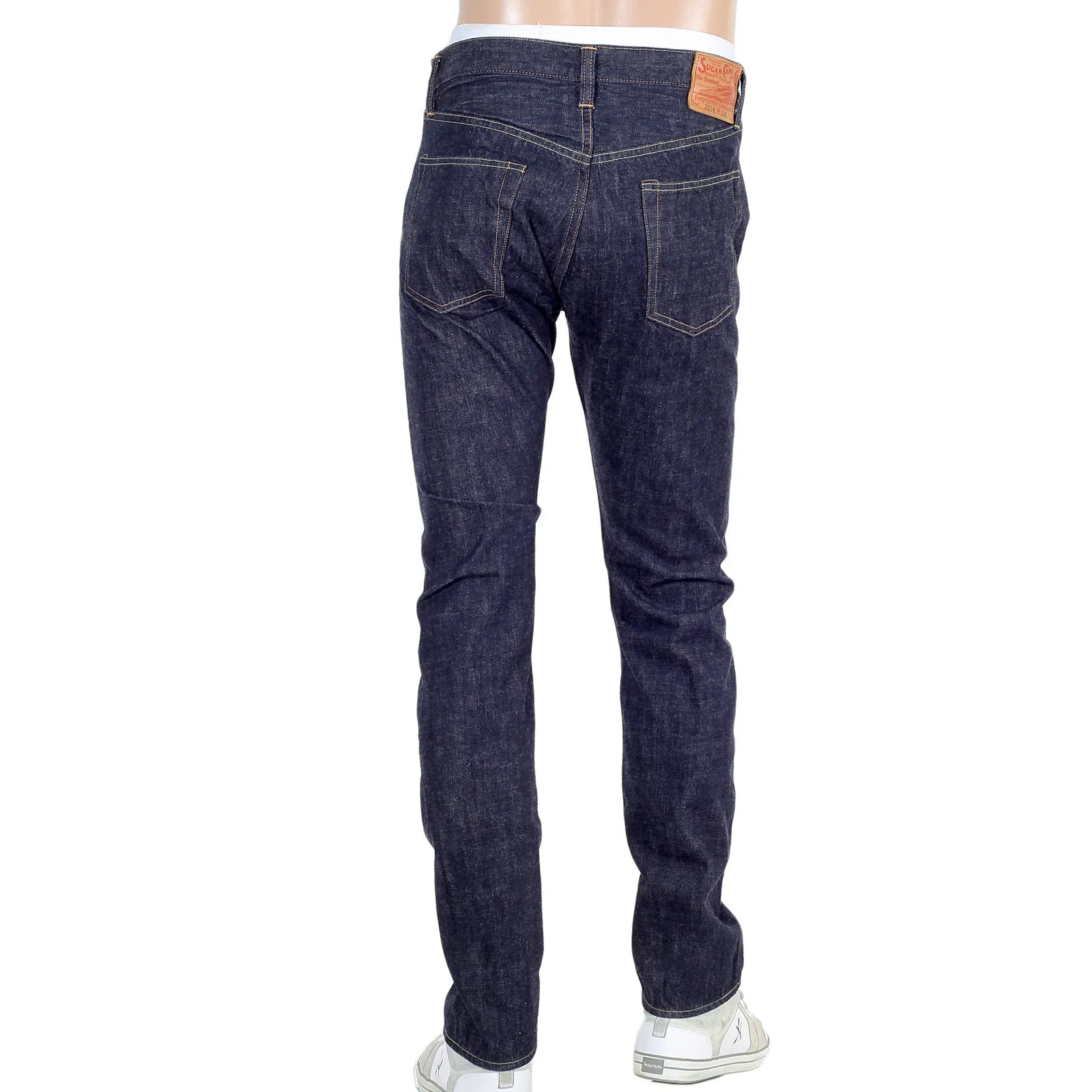 Navy Slim Fit SC42014A Lower Rise 12oz One Wash Denim Jeans CANE4444 sold by SugarCane Jeans product image thumbnail 3