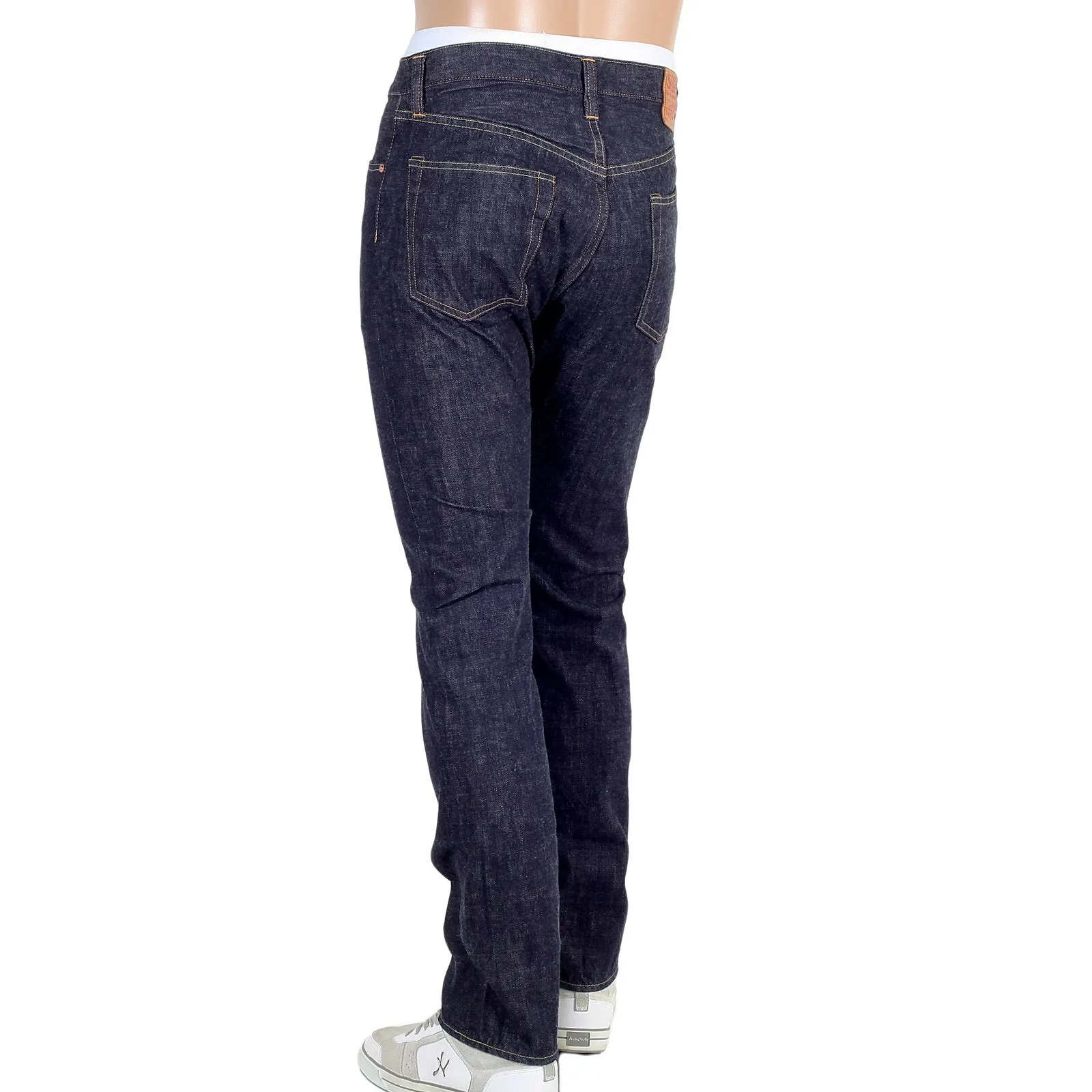 Navy Slim Fit SC42014A Lower Rise 12oz One Wash Denim Jeans CANE4444 sold by SugarCane Jeans product image thumbnail 4