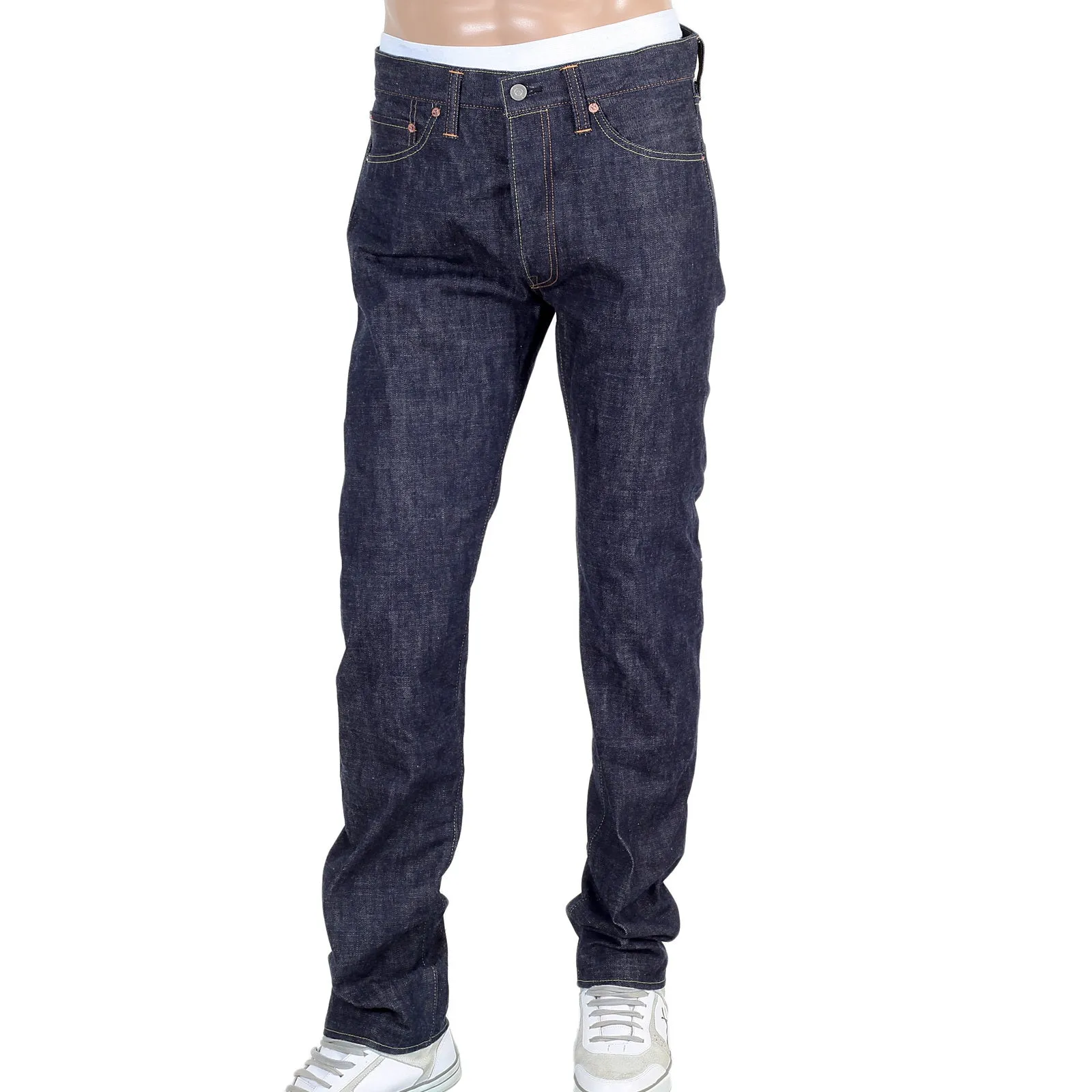 Navy Slim Fit SC42014N Lower Rise 12oz Non Wash Denim Jeans CANE4443 sold by SugarCane Jeans product image thumbnail 3