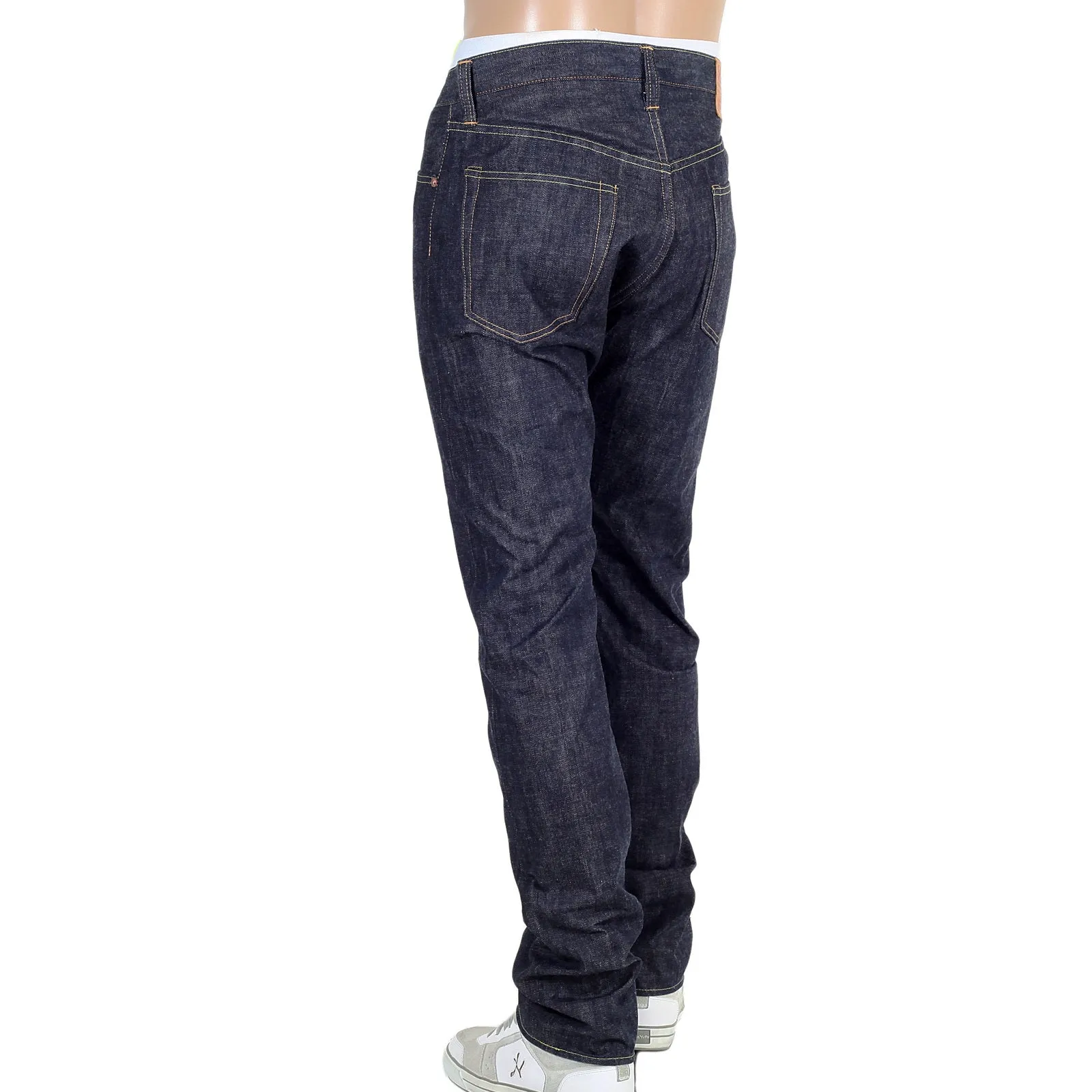 Navy Slim Fit SC42014N Lower Rise 12oz Non Wash Denim Jeans CANE4443 sold by SugarCane Jeans product image thumbnail 4