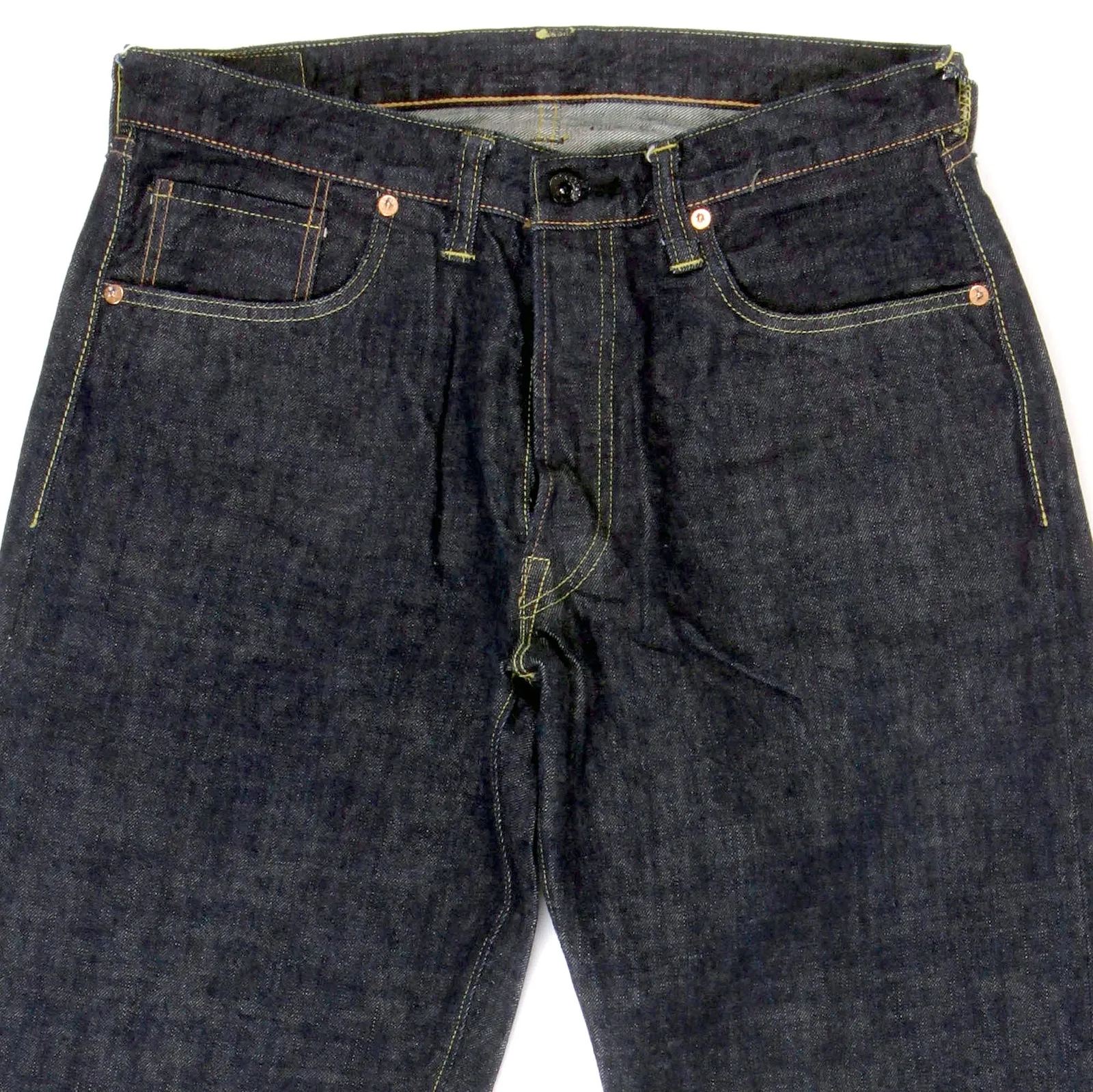 Navy Vintage Cut One Wash SC40045A Selvedge Denim Jeans CANE3143 sold by SugarCane Jeans product image thumbnail 2