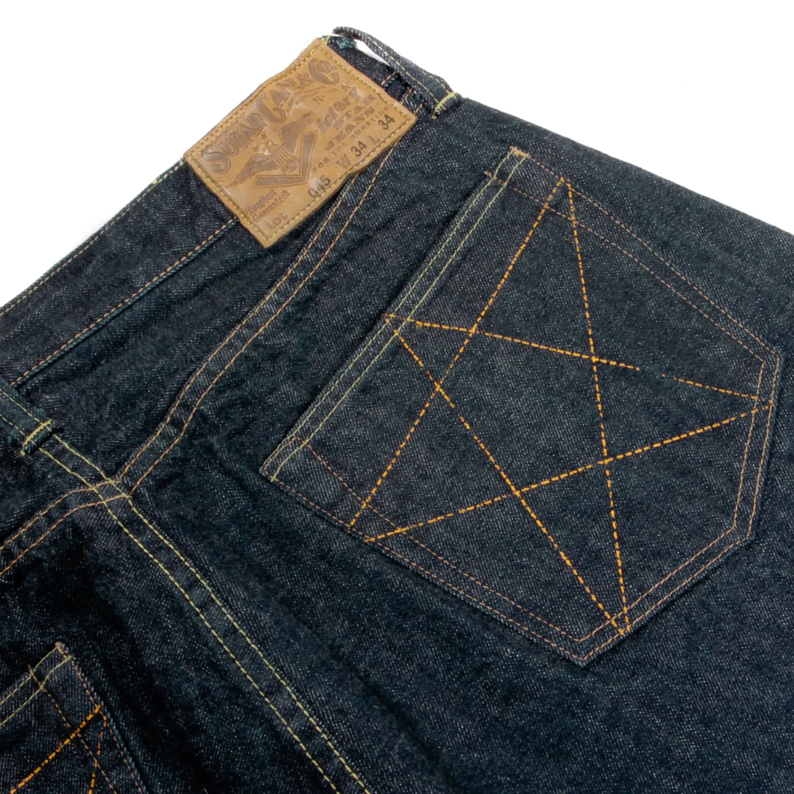 Navy Vintage Cut One Wash SC40045A Selvedge Denim Jeans CANE3143 sold by SugarCane Jeans product image thumbnail 3
