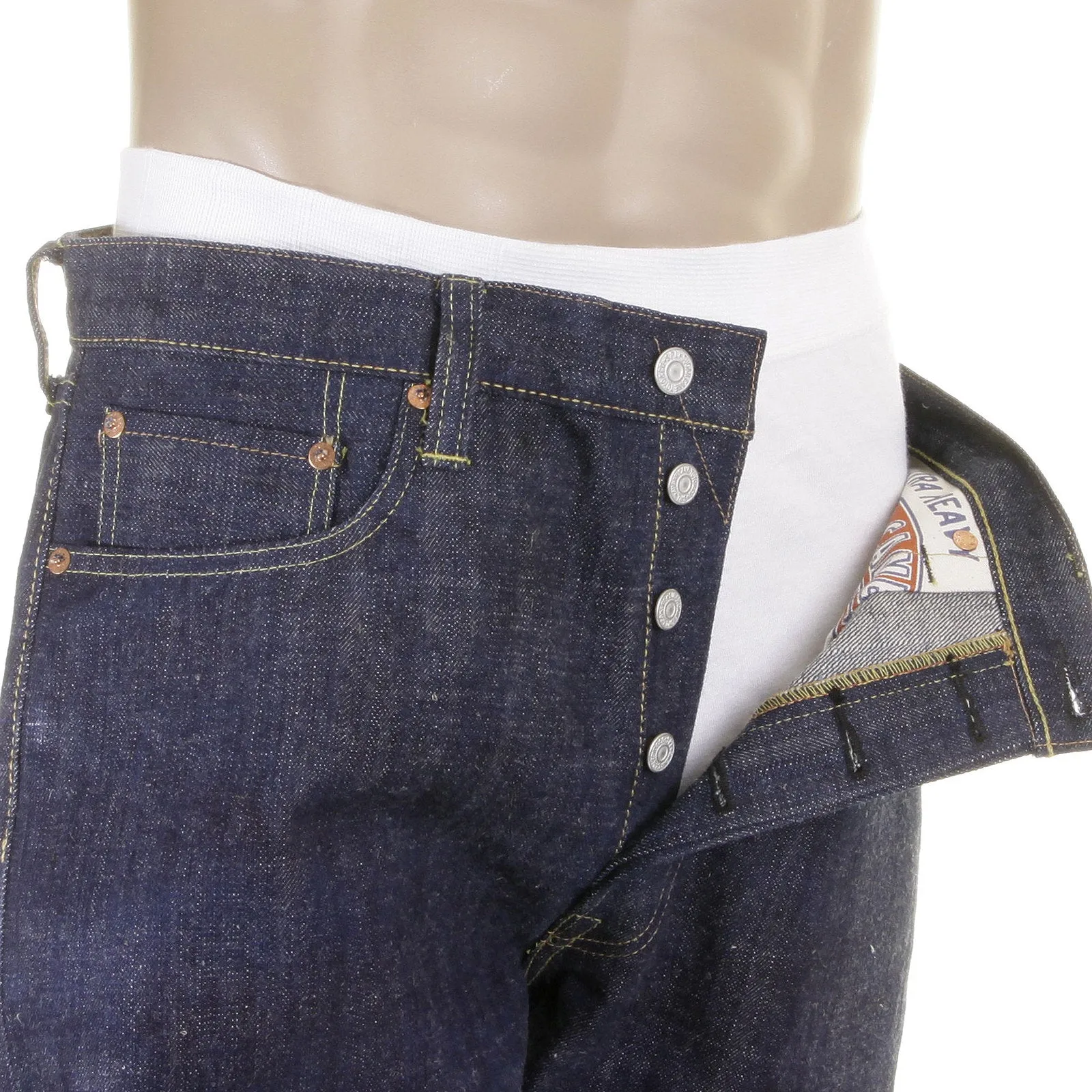 Non Wash SC40401N Raw Japanese Selvedge Denim Jeans CANE2087 sold by SugarCane Jeans product image thumbnail 2