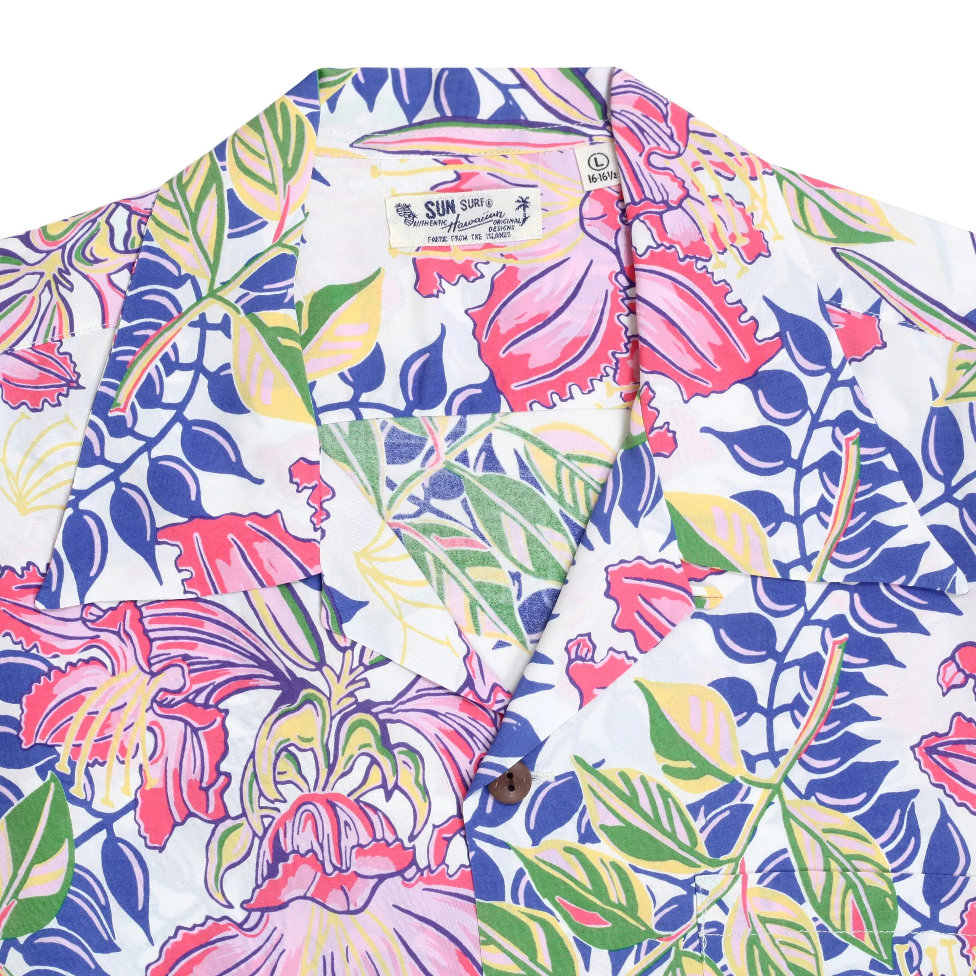 Off White SS38035 Orchid Bloom Short Sleeve Hawaiian Shirt SURF10263 sold by SugarCane Jeans product image thumbnail 5