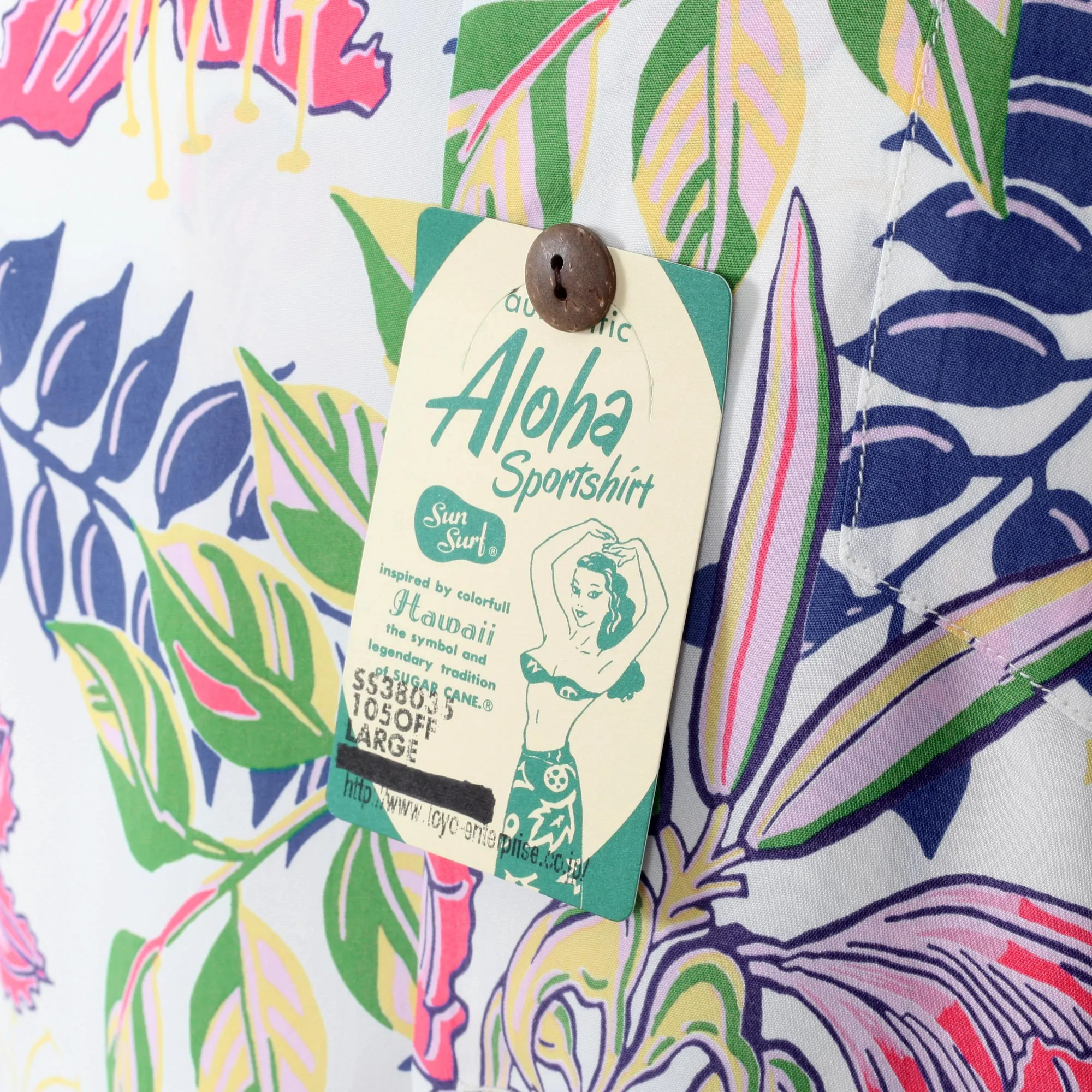 Off White SS38035 Orchid Bloom Short Sleeve Hawaiian Shirt SURF10263 sold by SugarCane Jeans product image thumbnail 4