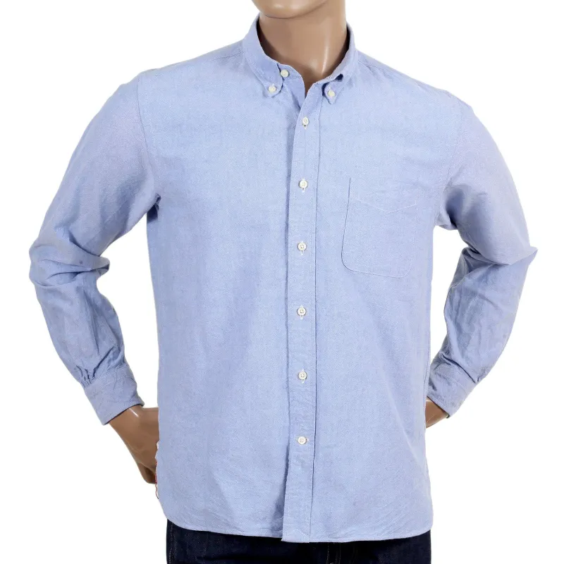One Wash Cotton SC26475A Oxford Long Sleeve Light Blue Shirt CANE4472 sold by SugarCane Jeans