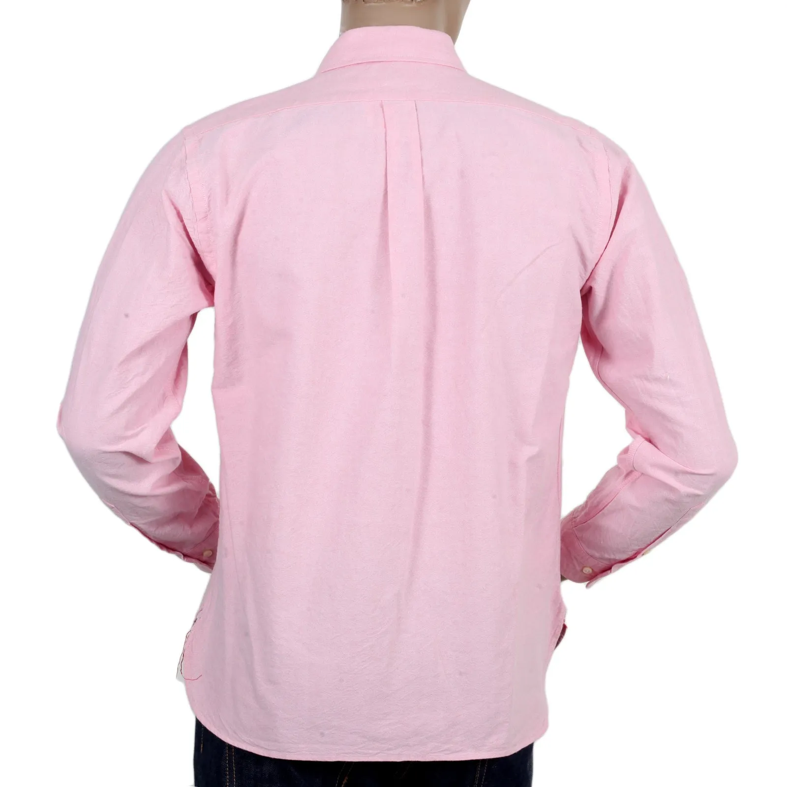 One Wash Light Cotton SC26475A Oxford Long Sleeve Pink Shirt CANE4473 sold by SugarCane Jeans product image thumbnail 3