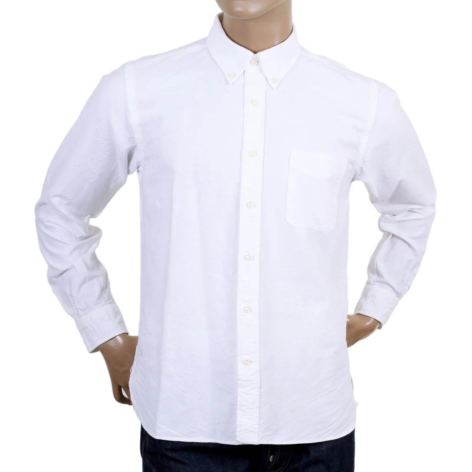 One Wash SC26475A Off White Shirt with Button Down Collar CANE4471 sold by SugarCane Jeans product image thumbnail 2
