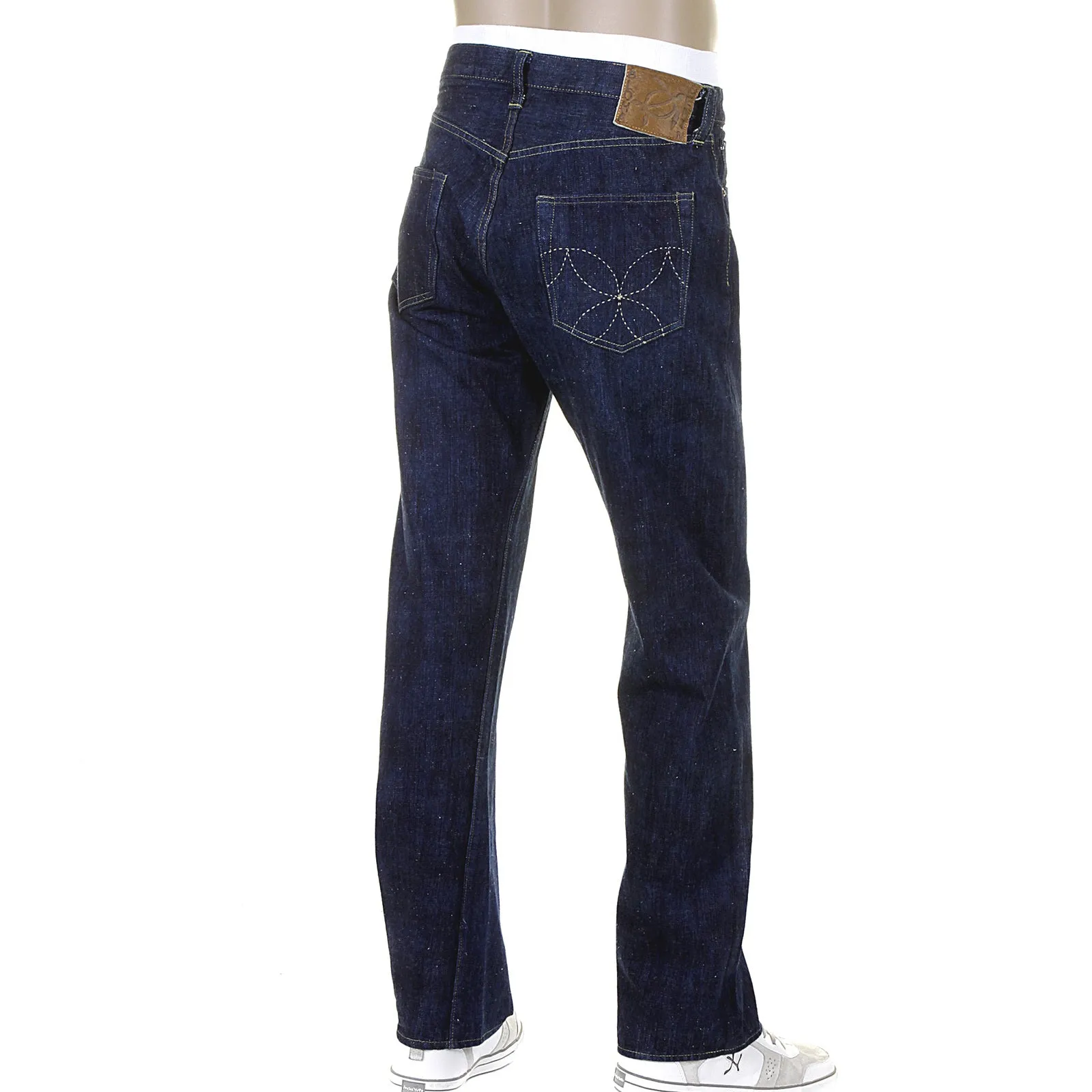 One Wash Vintage Cut SC40401A Navy Blue Selvedge Denim Jeans CANE2029 sold by SugarCane Jeans