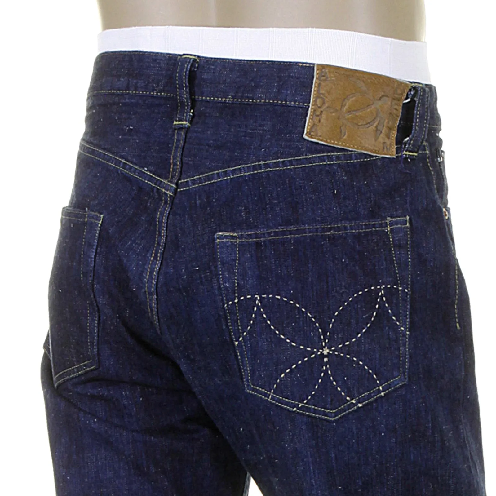 One Wash Vintage Cut SC40401A Navy Blue Selvedge Denim Jeans CANE2029 sold by SugarCane Jeans product image thumbnail 5