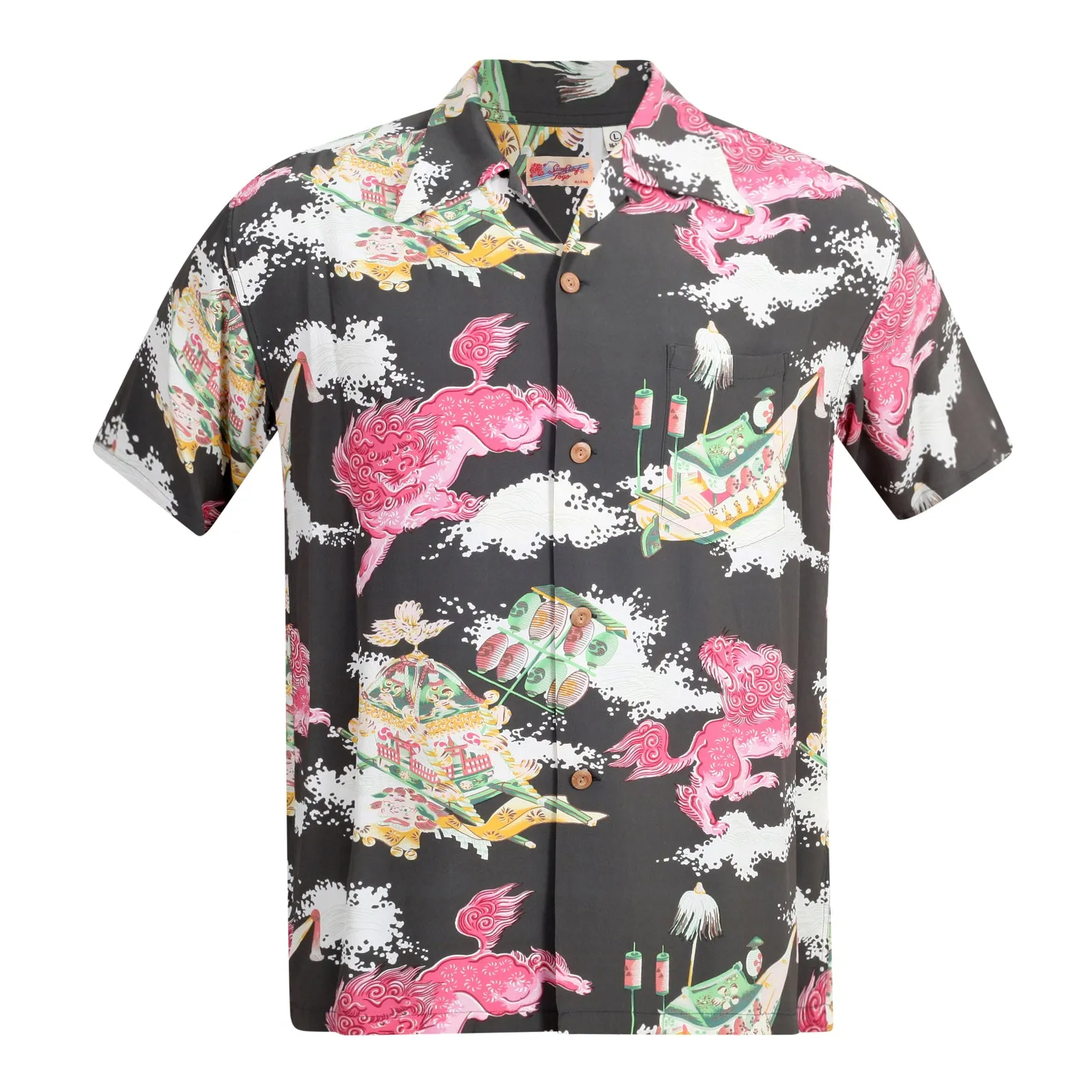 Oriental Festival Printed SS37773 Rayon Brown Hawaiian Shirt SURF8588 sold by SugarCane Jeans product image thumbnail 3