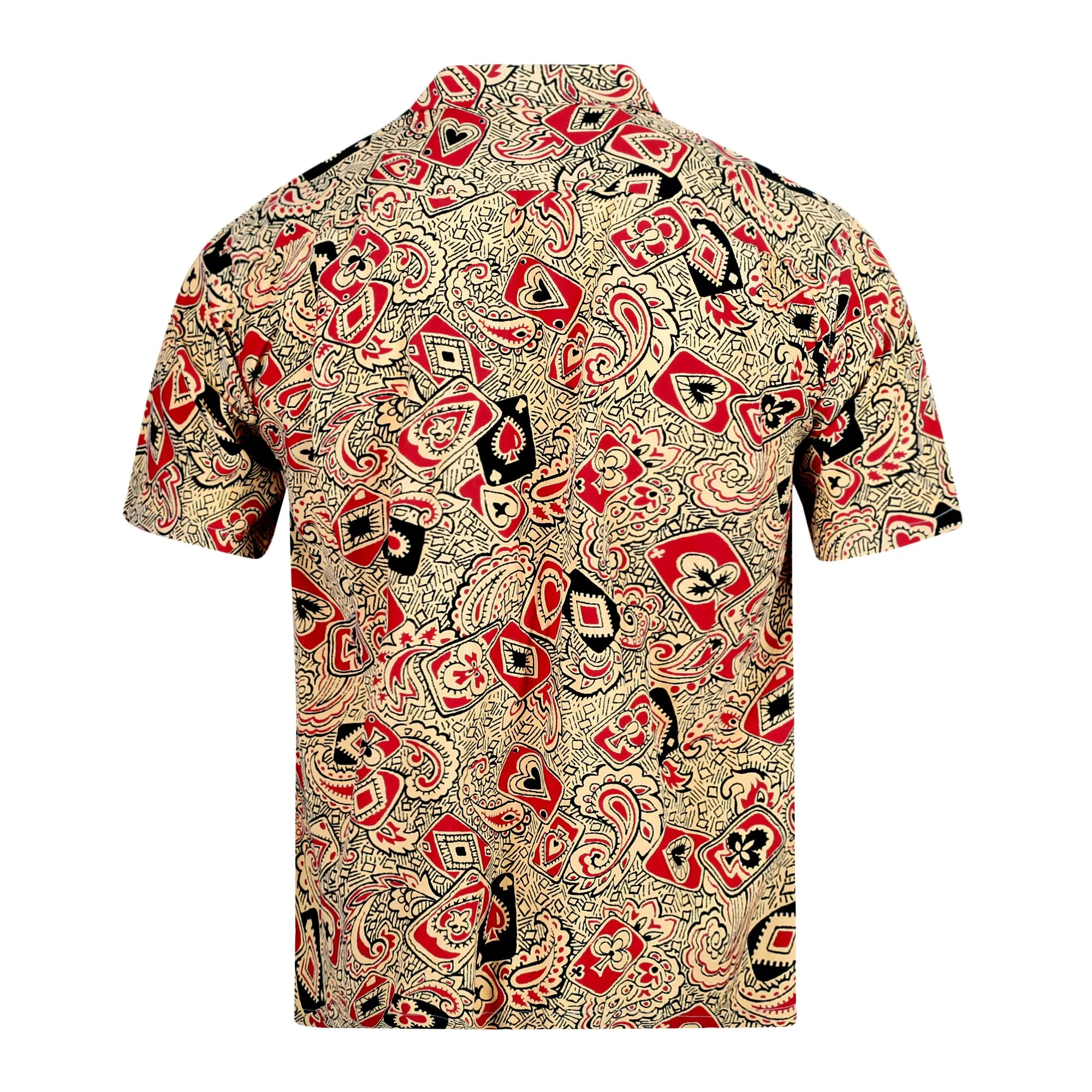 Playing Card and Paisley SH38127 Off White Hawaiian Shirt SoH10098 sold by SugarCane Jeans product image thumbnail 2