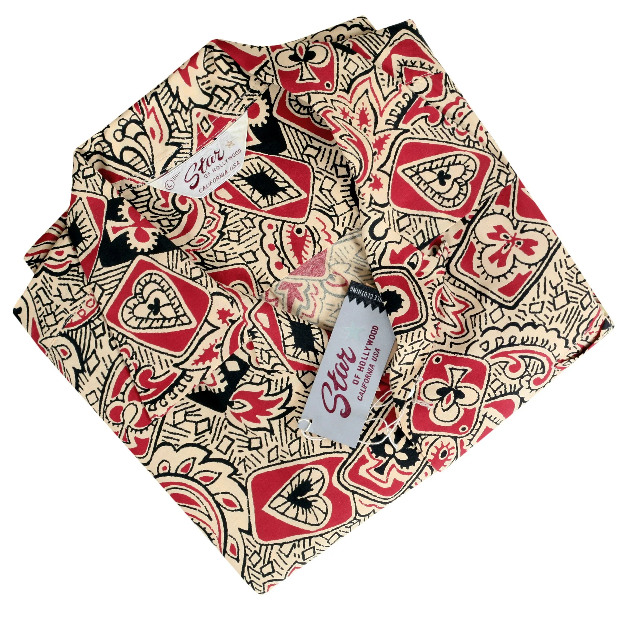 Playing Card and Paisley SH38127 Off White Hawaiian Shirt SoH10098 sold by SugarCane Jeans product image thumbnail 5
