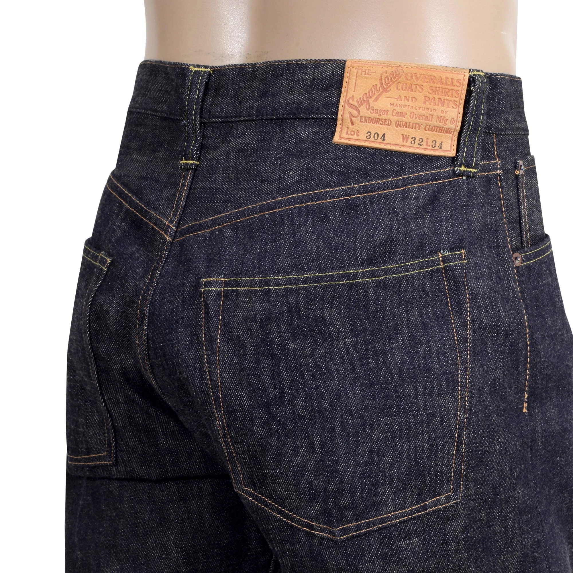 Raw SC40304N Regular Fit Non Wash 16.25oz Indigo Denim Jeans CANE8662 sold by SugarCane Jeans product image thumbnail 5