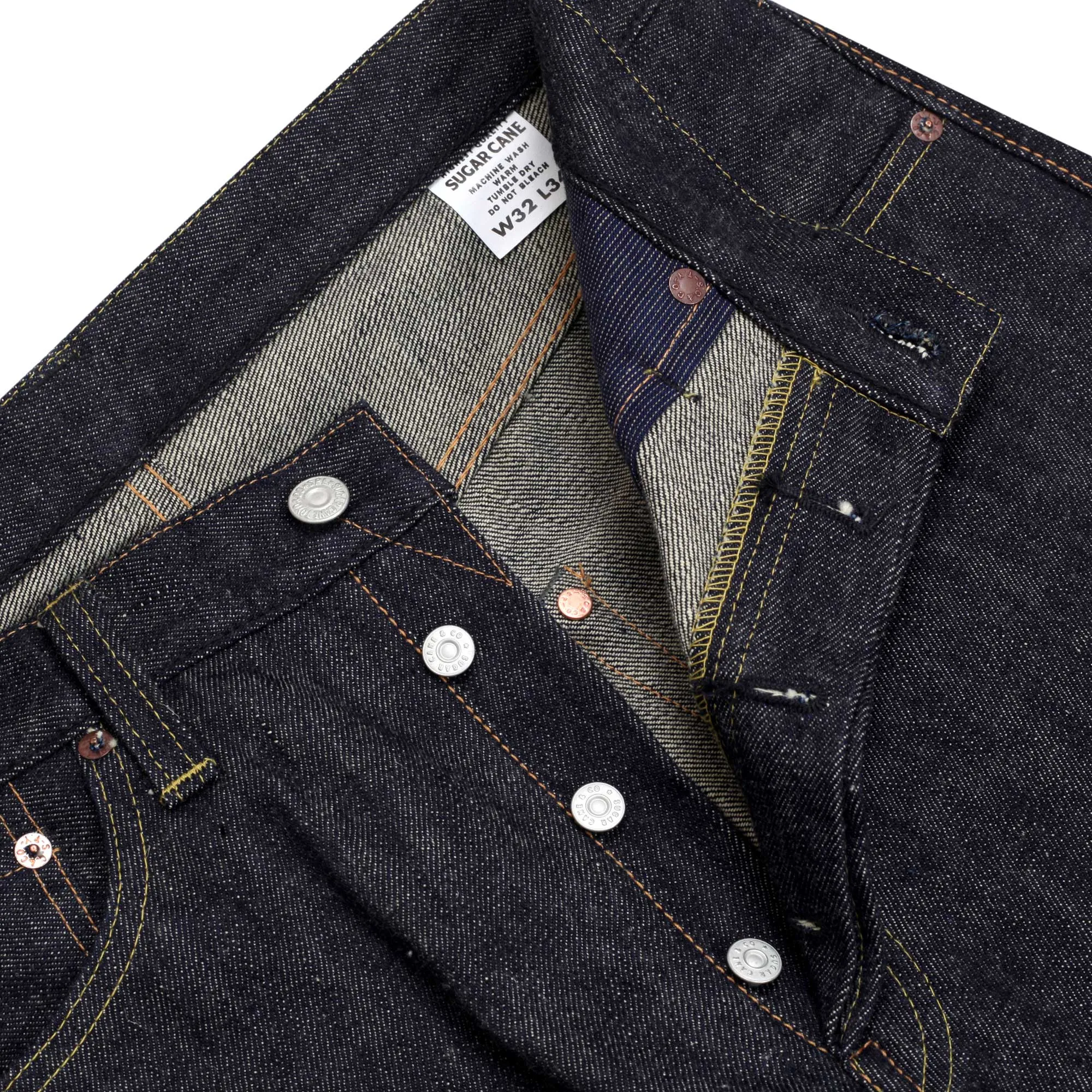 Raw SC40304N Regular Fit Non Wash 16.25oz Indigo Denim Jeans CANE8662 sold by SugarCane Jeans product image thumbnail 3