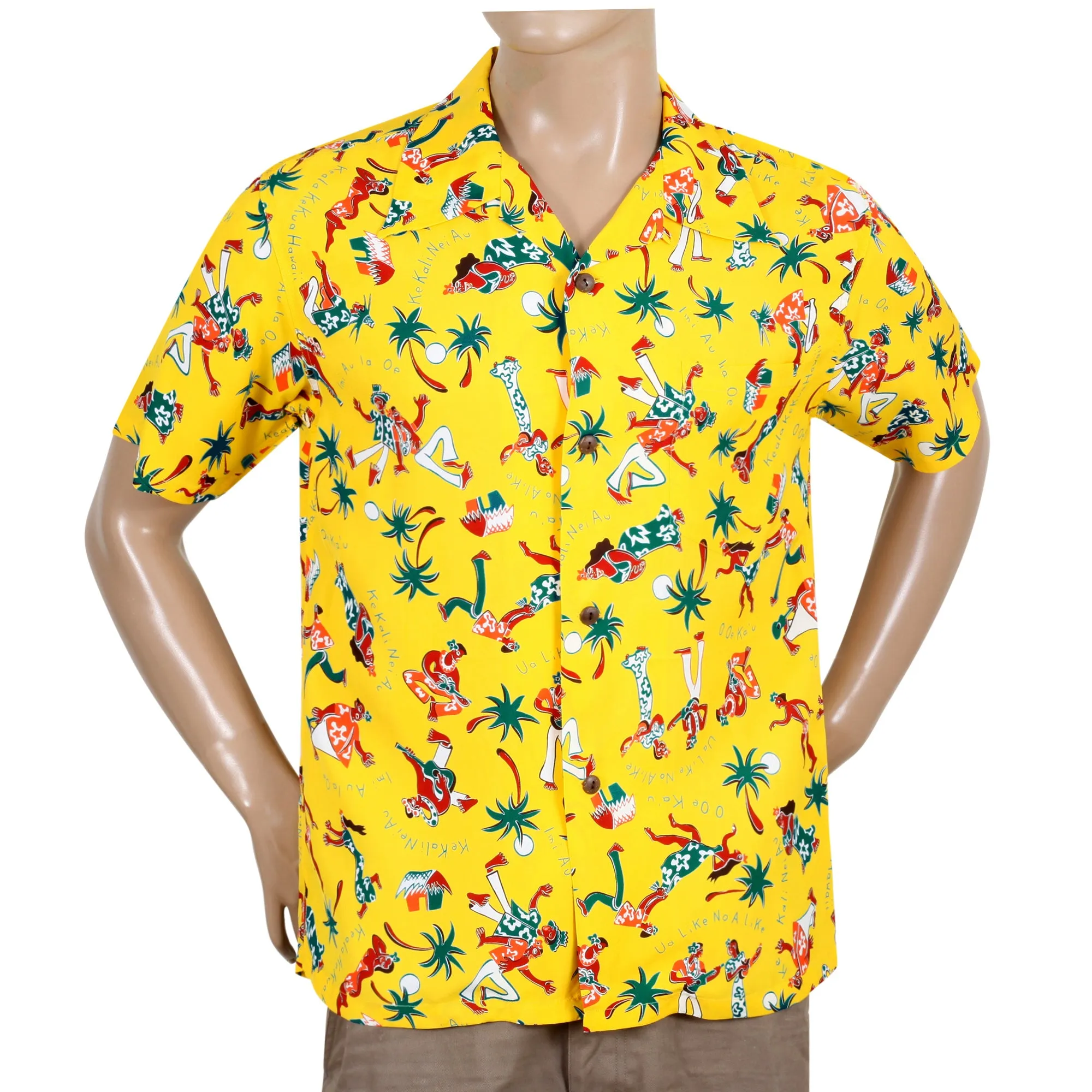 Rayon Fun Island of Hawaii SS38040 Yellow Hawaiian Shirt SURF10267 sold by SugarCane Jeans product image thumbnail 5