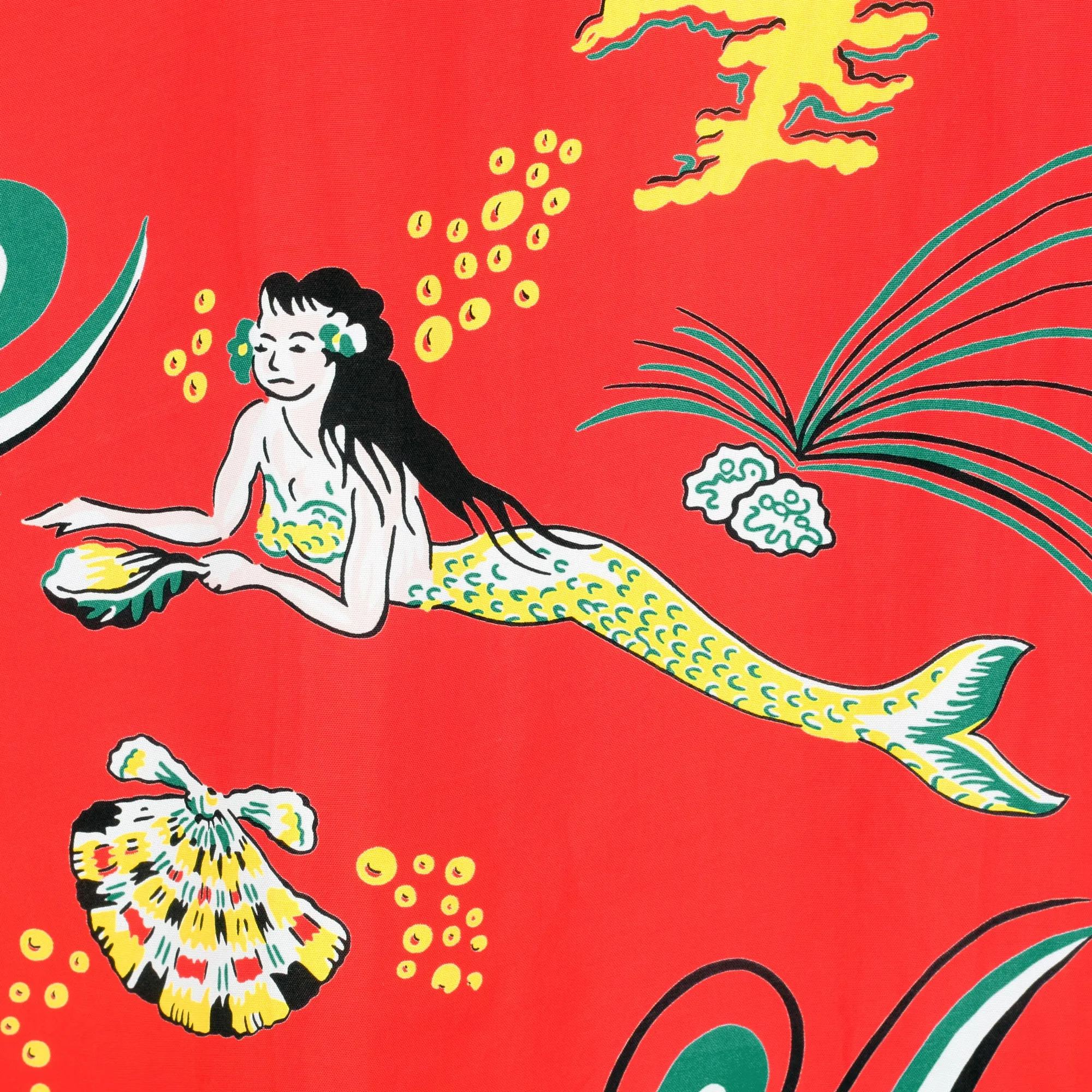 Red Mermaid Print SS38031 Hawaiian Shirt with Cuban Collar SURF10088 sold by SugarCane Jeans product image thumbnail 4