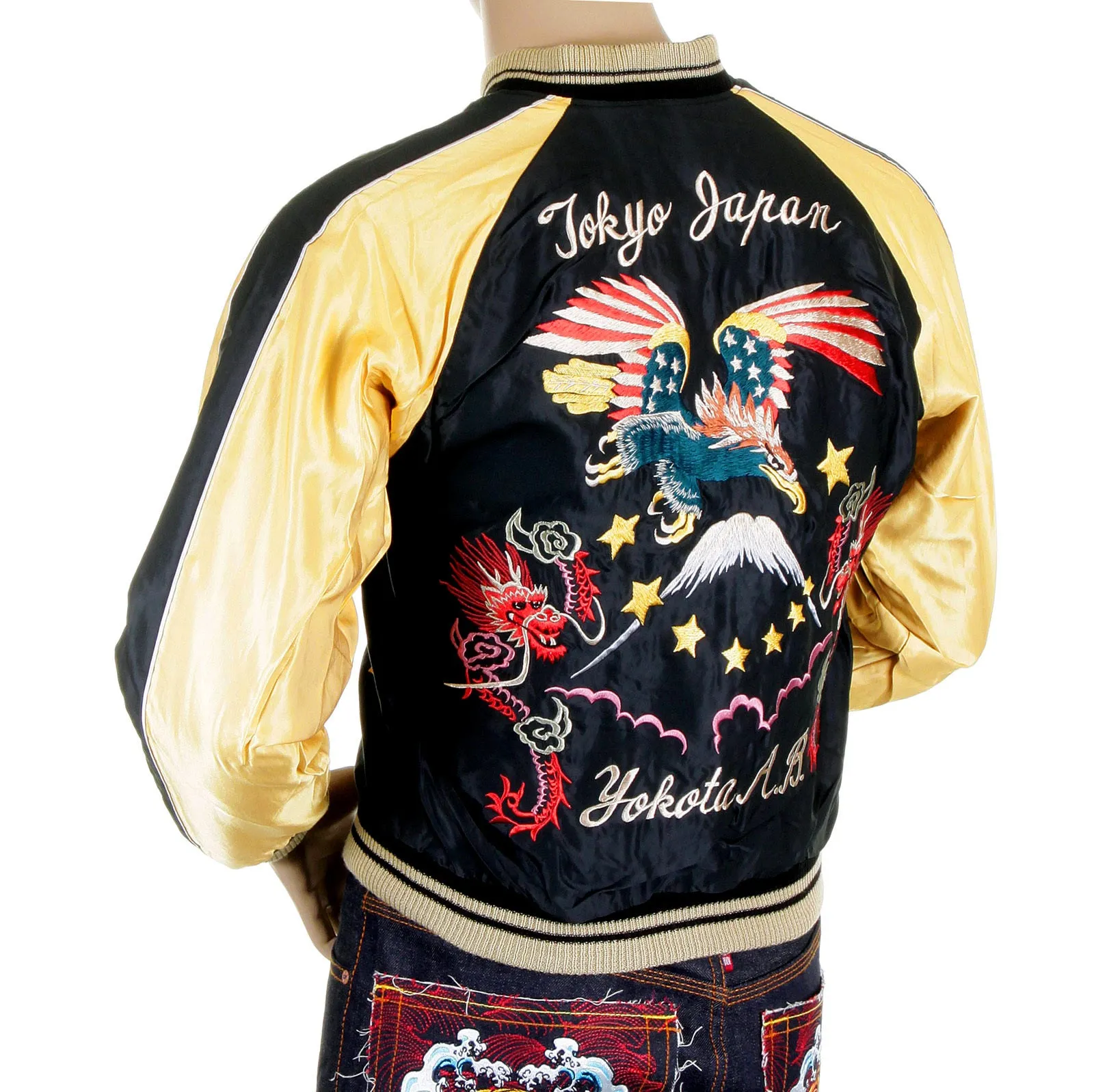 Reversible USA Eagle TT11781 Black and Gold Suka Jacket TOYOSC4232 sold by SugarCane Jeans product image thumbnail 4