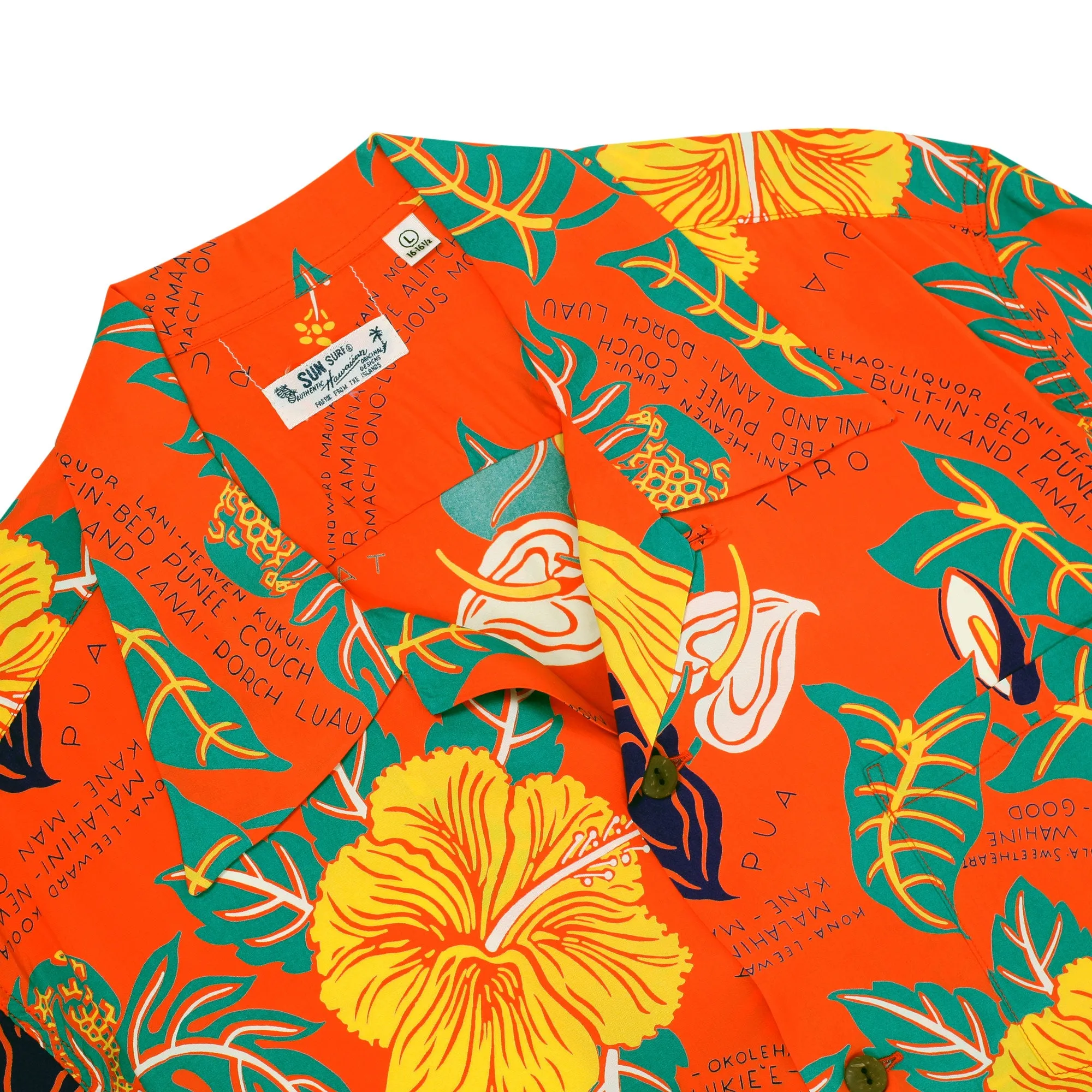 Romantic Hawaiian Nicknames SS38332 Hawaiian Shirt in Orange SURF11096 sold by SugarCane Jeans product image thumbnail 5