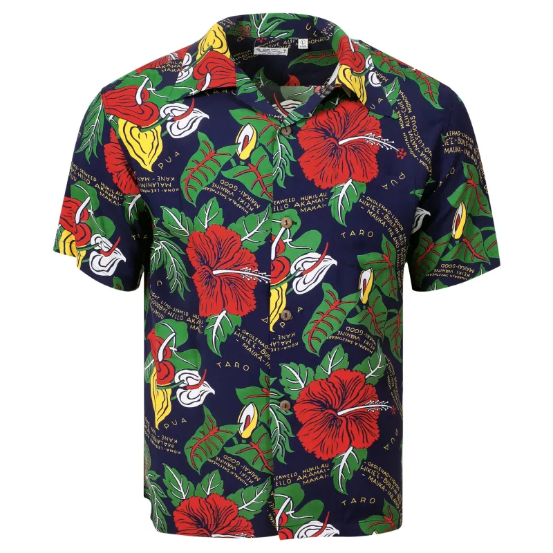 Romantic Hawaiian Nicknames SS38332 Navy Hawaiian Shirt SURF11094 sold by SugarCane Jeans