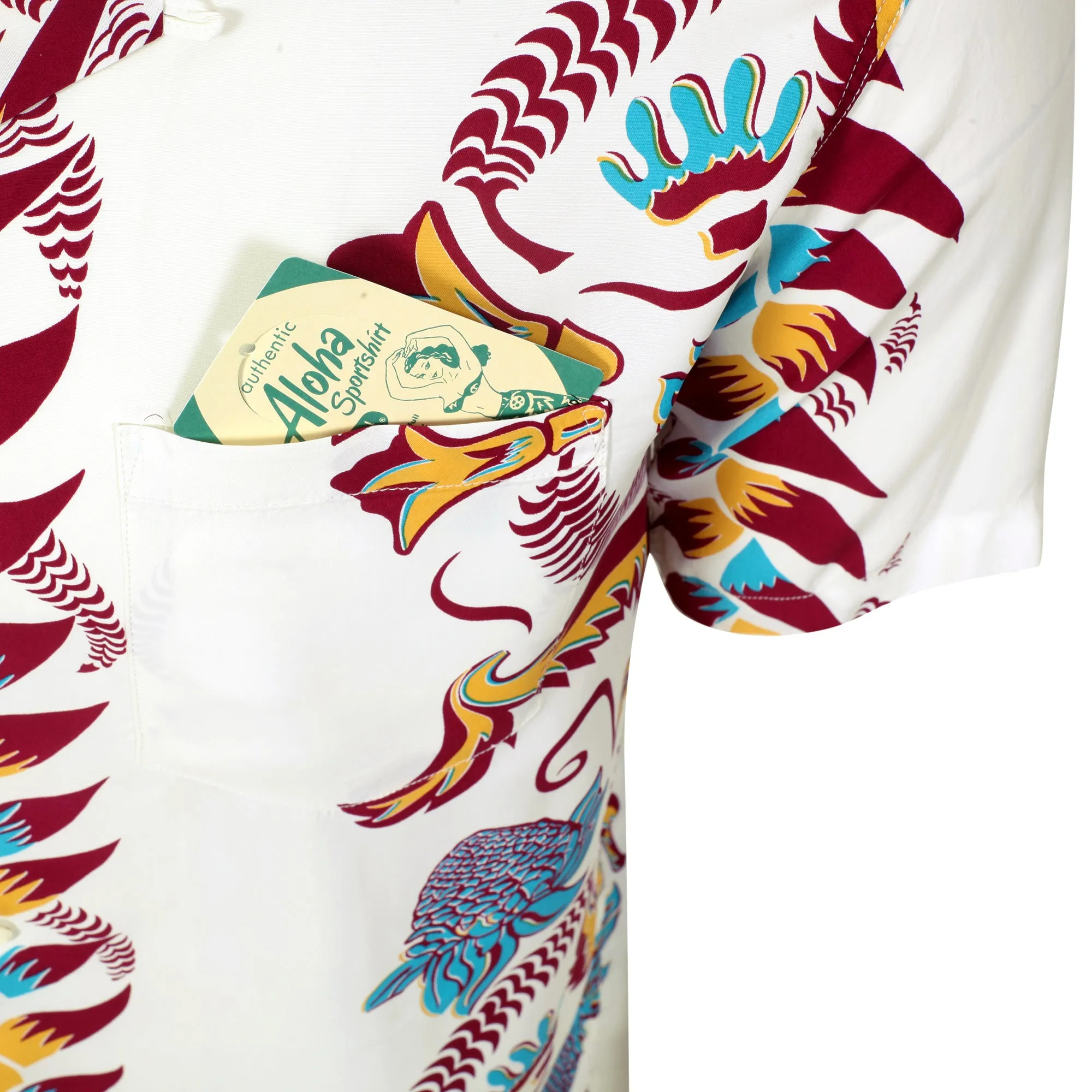 Shimmering Border Printed SS38326 Off White Hawaiian Shirt SURF11092 sold by SugarCane Jeans product image thumbnail 5