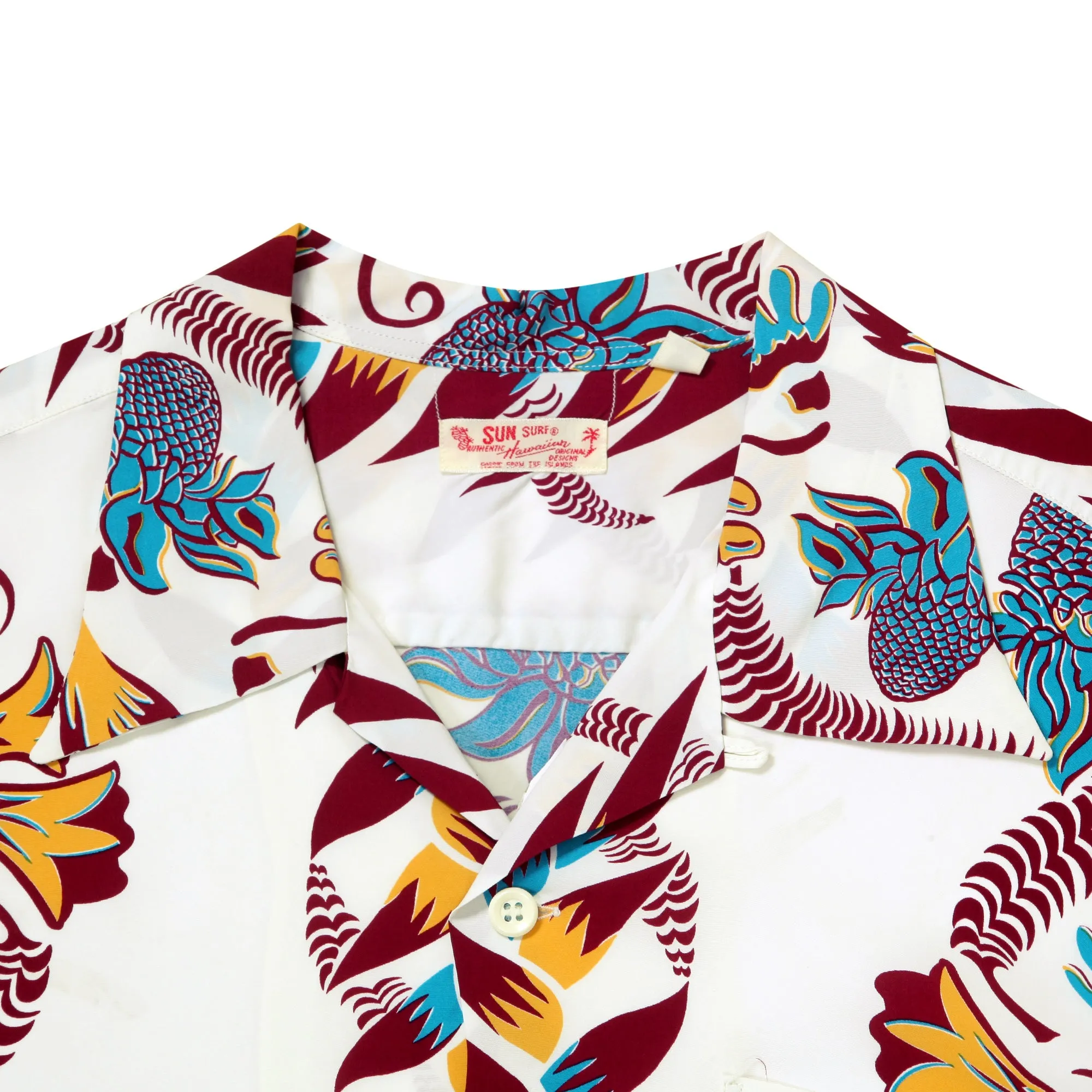Shimmering Border Printed SS38326 Off White Hawaiian Shirt SURF11092 sold by SugarCane Jeans product image thumbnail 3