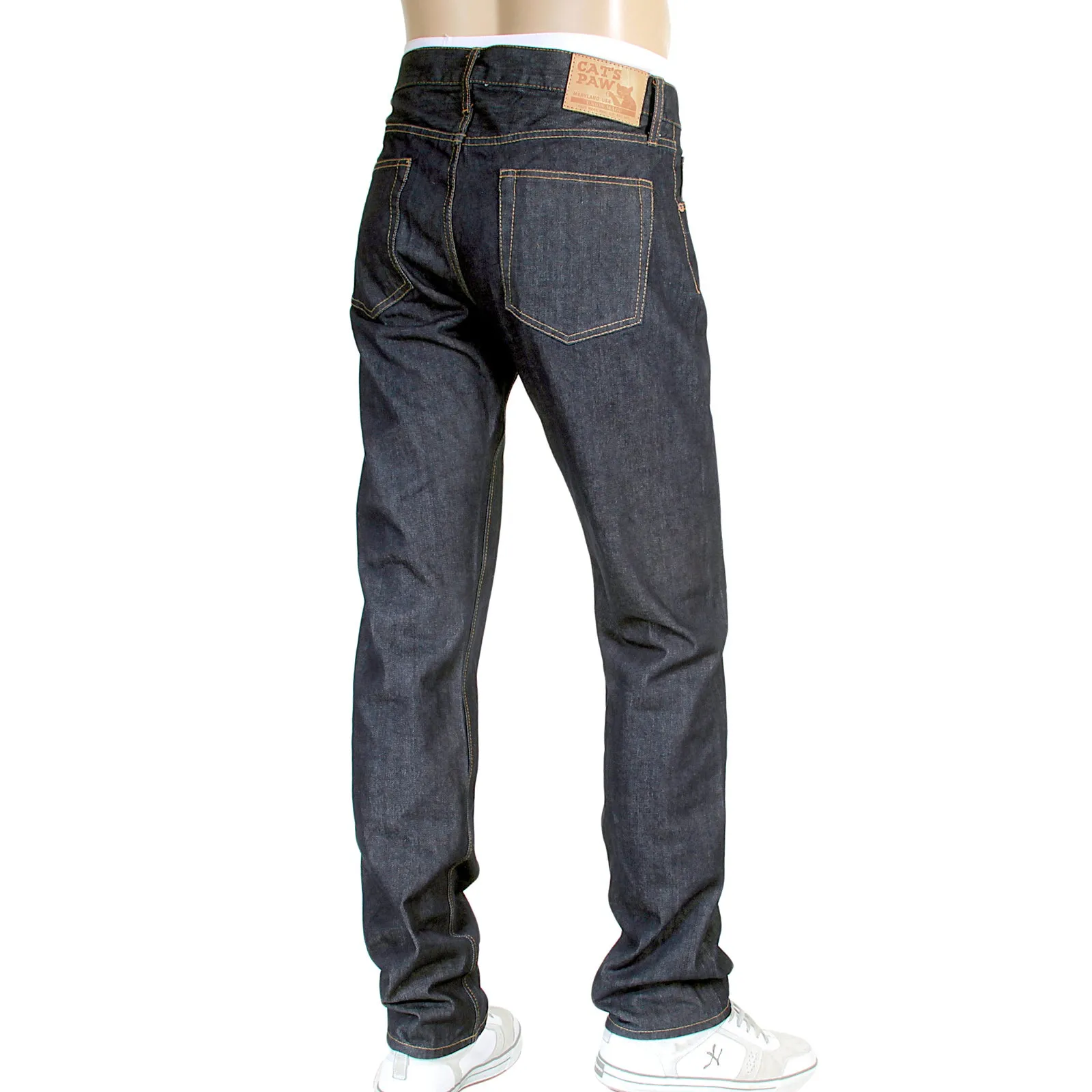 Slim Fit Navy Low Rise CP41218 One Wash Selvedge Denim Jeans CANE4412 sold by SugarCane Jeans