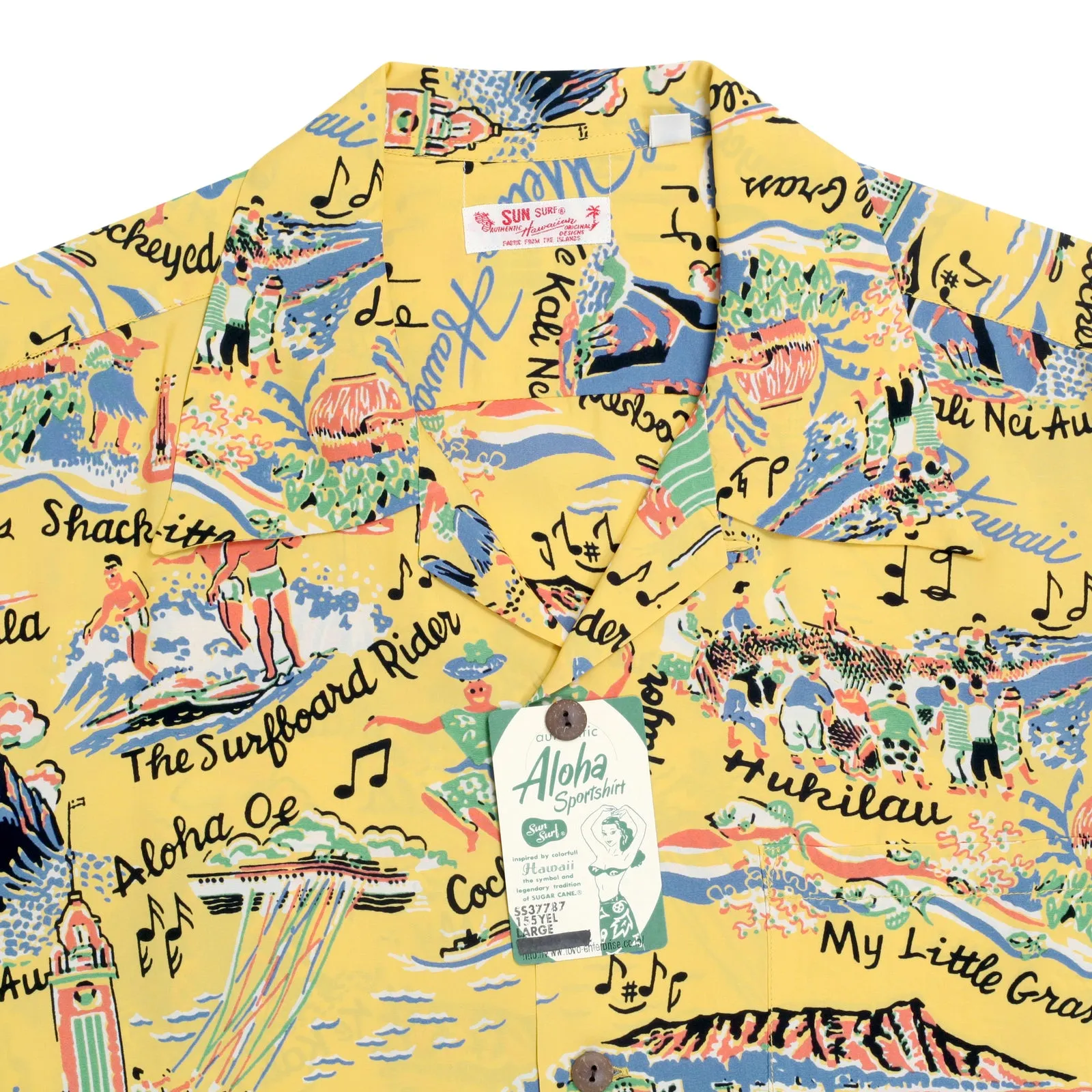 Song of Hawaii Printed SS37787 Rayon Yellow Hawaiian Shirt SURF9038 sold by SugarCane Jeans product image thumbnail 4