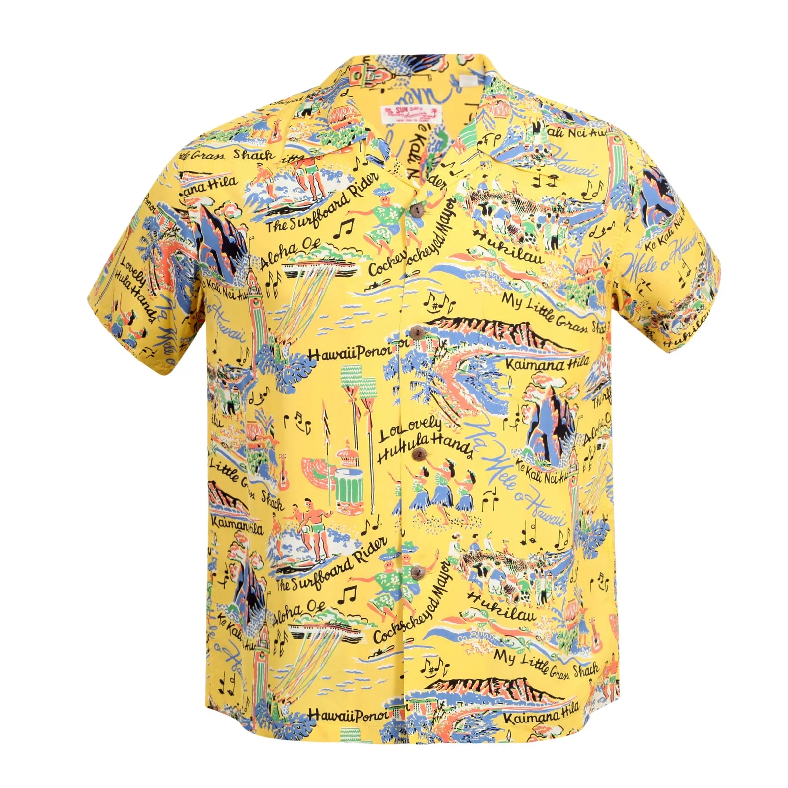 Song of Hawaii Printed SS37787 Rayon Yellow Hawaiian Shirt SURF9038 sold by SugarCane Jeans product image thumbnail 3