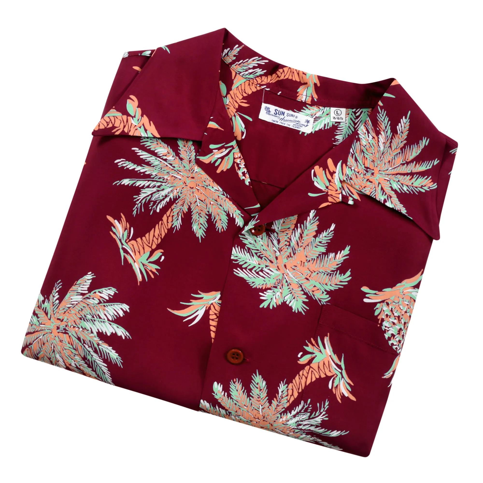 Studded Palm Tree Rayon Made SS38040 Wine Hawaiian Shirt SURF10262 sold by SugarCane Jeans product image thumbnail 5