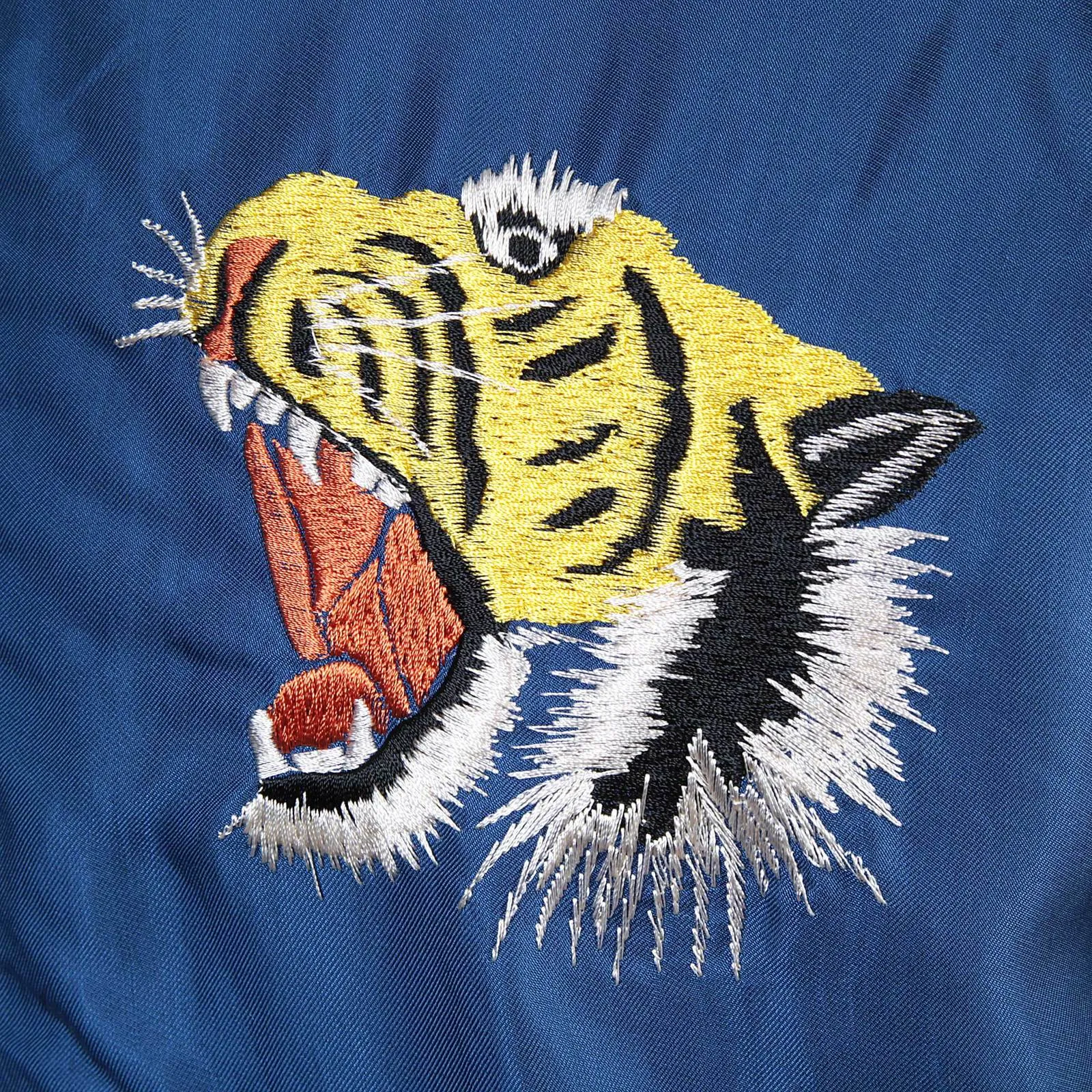 Tiger Embroidered TT13001 Royal Blue and Gold Suka Jacket TOYOSC3709A sold by SugarCane Jeans product image thumbnail 5