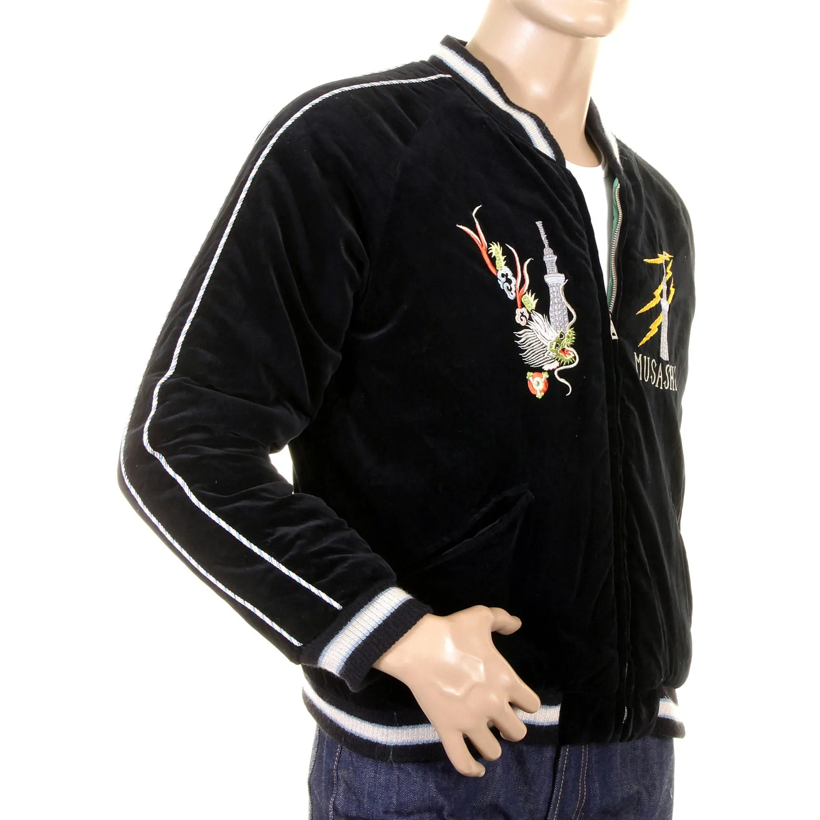 Tokyo Musashi Dragon Embroidered TT12420 Black Suka Jacket TOYOSC1084A sold by SugarCane Jeans product image thumbnail 3