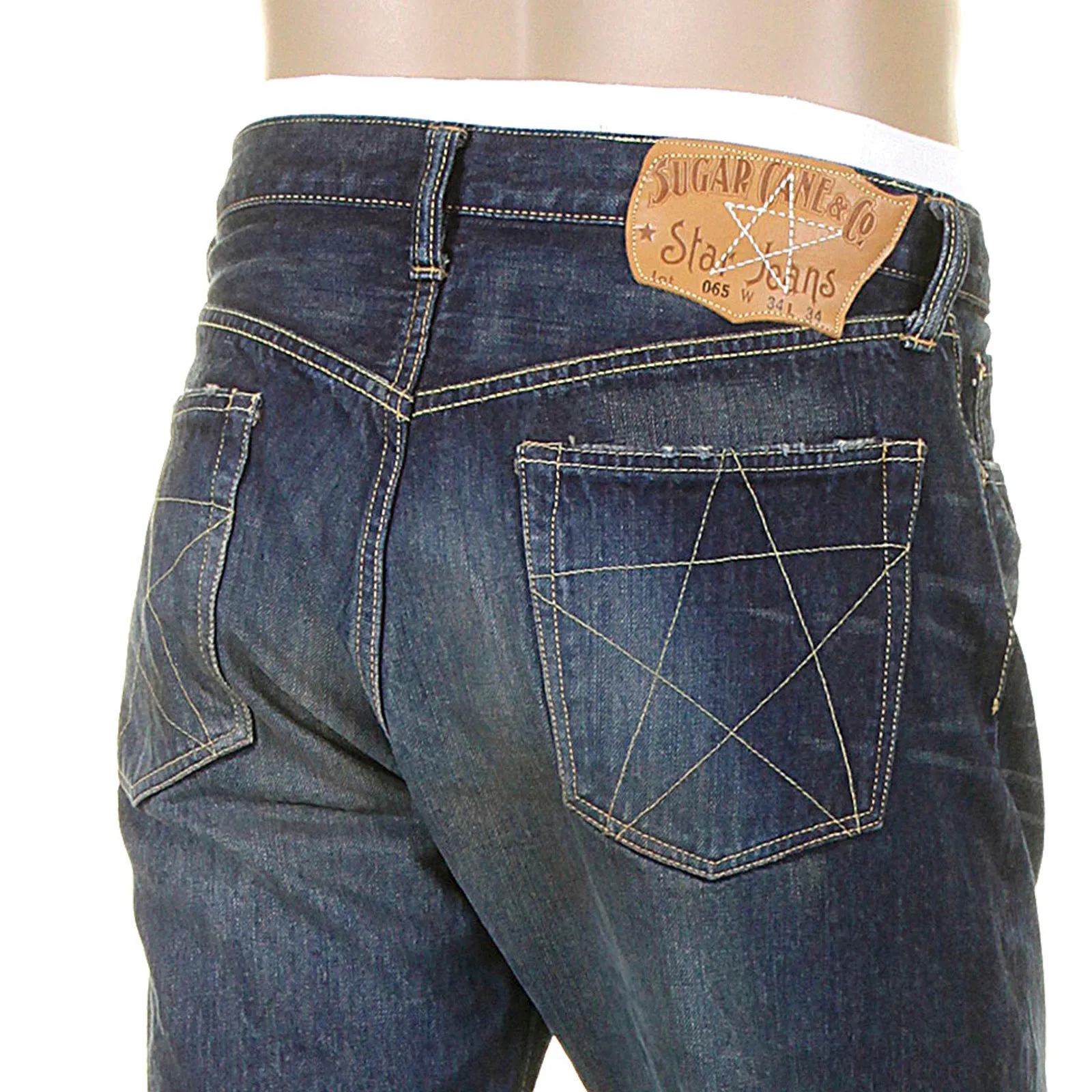 Union Star SC40065H Hard Dark Wash Selvedge Denim Jeans CANE9028 sold by SugarCane Jeans product image thumbnail 5