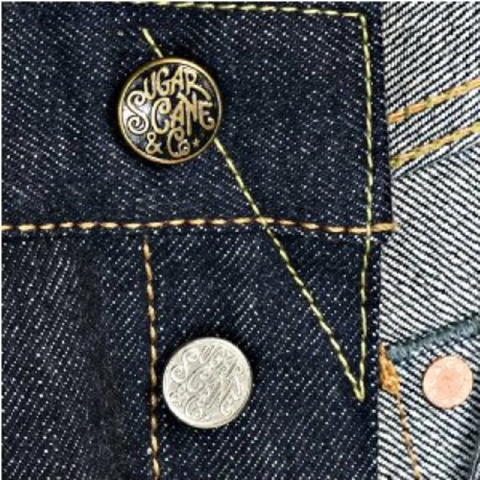 Union Star SC40065N Non Wash Selvedge Denim Jeans in Navy CANE9029 sold by SugarCane Jeans product image thumbnail 4