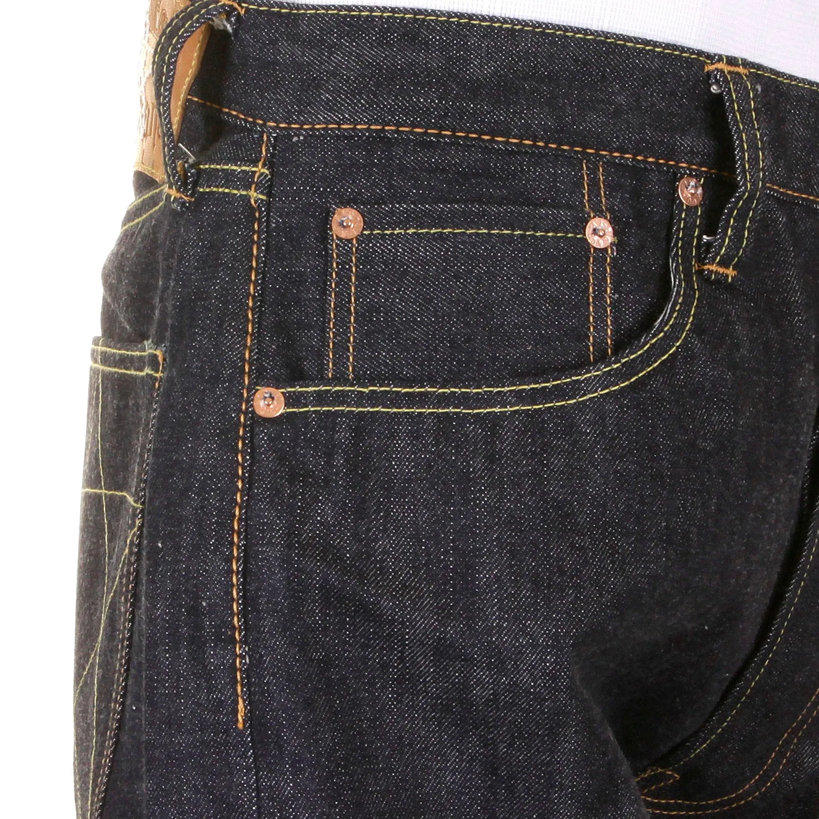 Union Star SC40065N Non Wash Selvedge Denim Jeans in Navy CANE9029 sold by SugarCane Jeans product image thumbnail 2