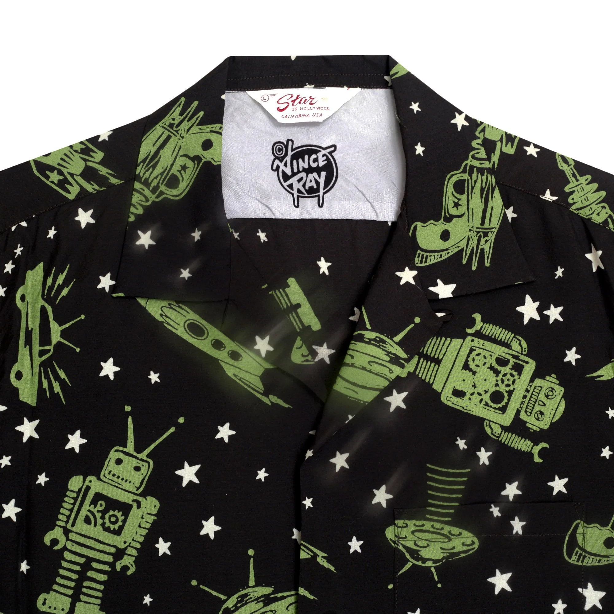 Vince Ray SH37591 Space Rockets Black Rayon Hawaiian Shirt SoH9044 sold by SugarCane Jeans product image thumbnail 3