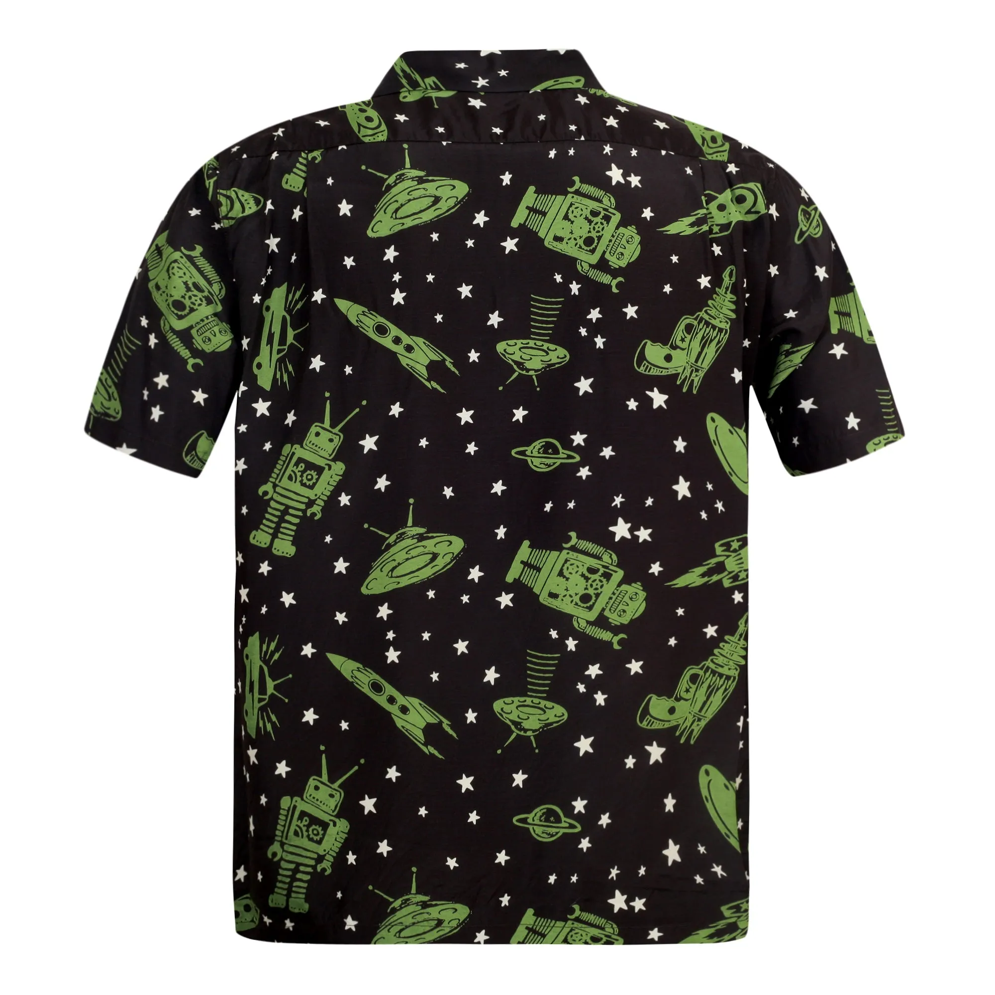 Vince Ray SH37591 Space Rockets Black Rayon Hawaiian Shirt SoH9044 sold by SugarCane Jeans product image thumbnail 2